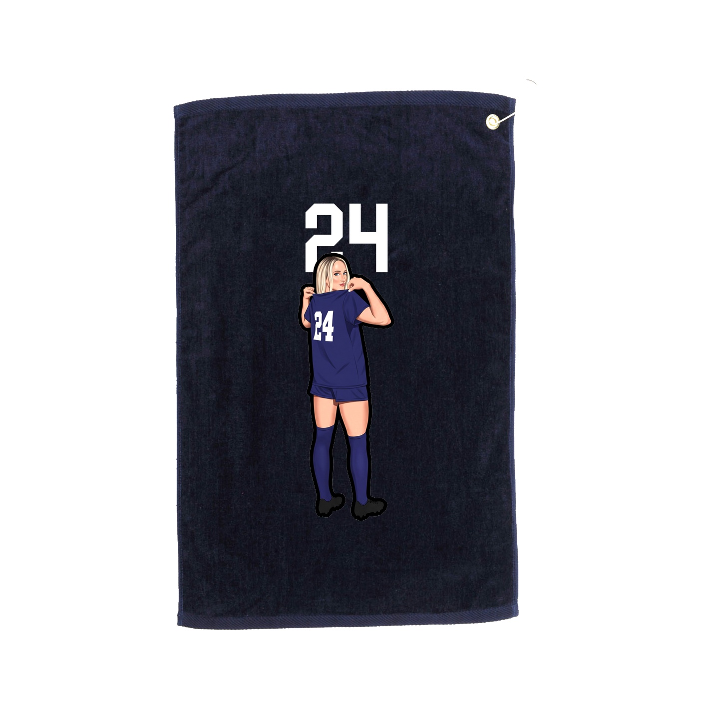 Golf Towel — Number Top in Navy