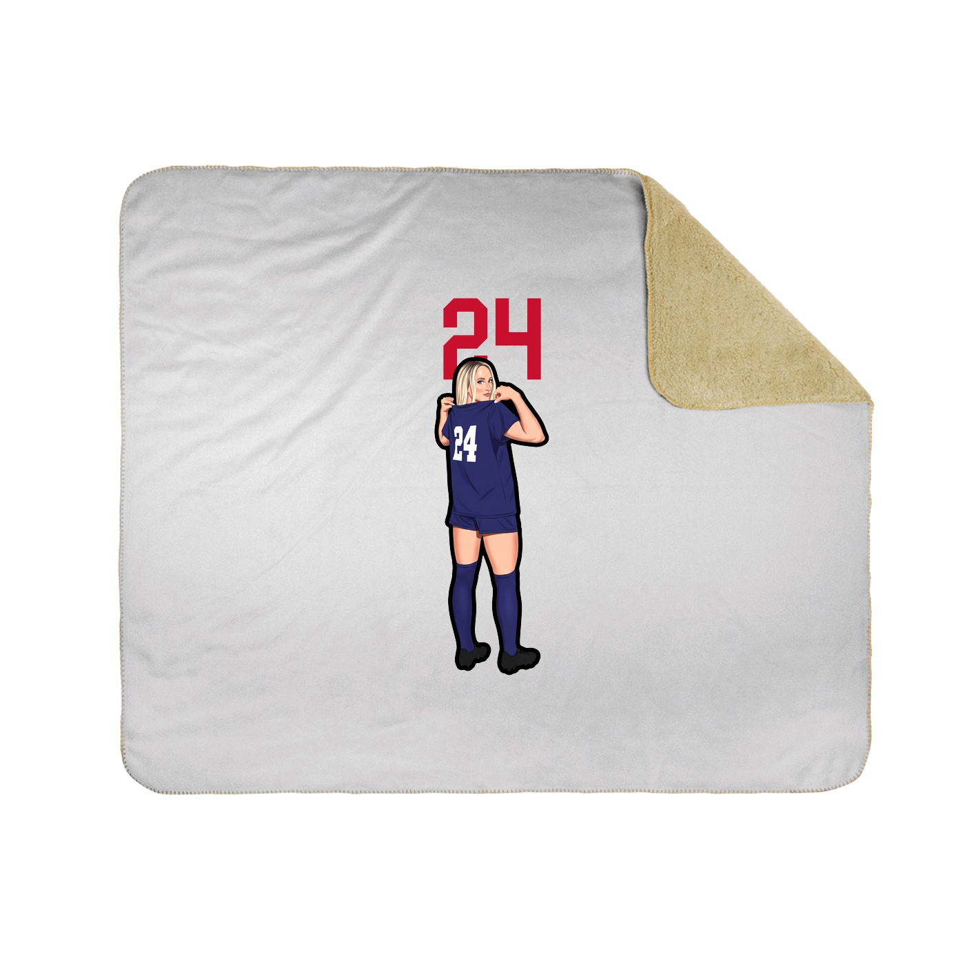 Throw Blanket — Number Top in White