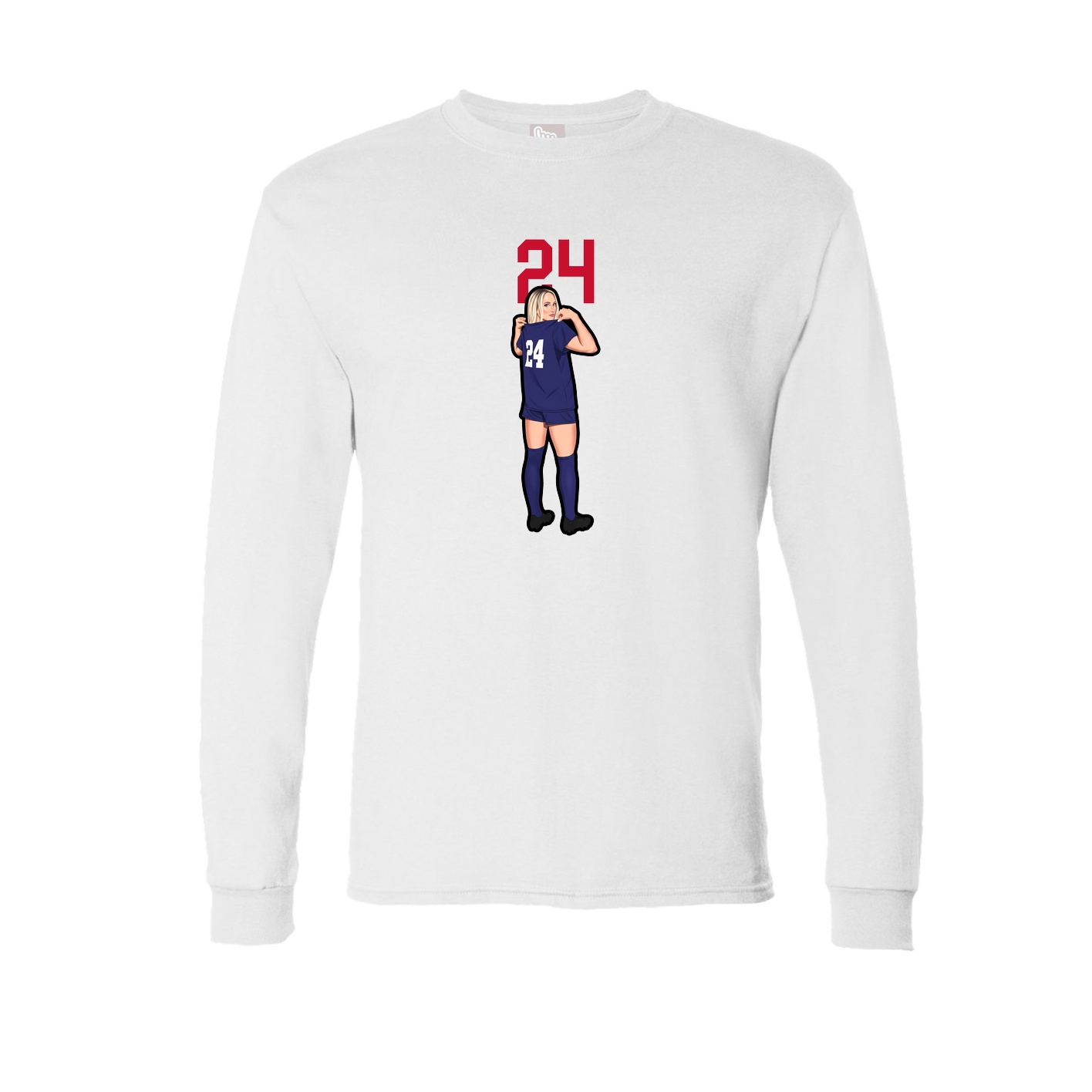 Long Sleeve Tee — Number Top in White
