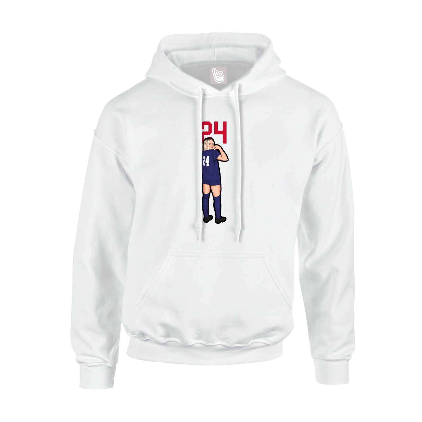Hoodie — Number Top in White