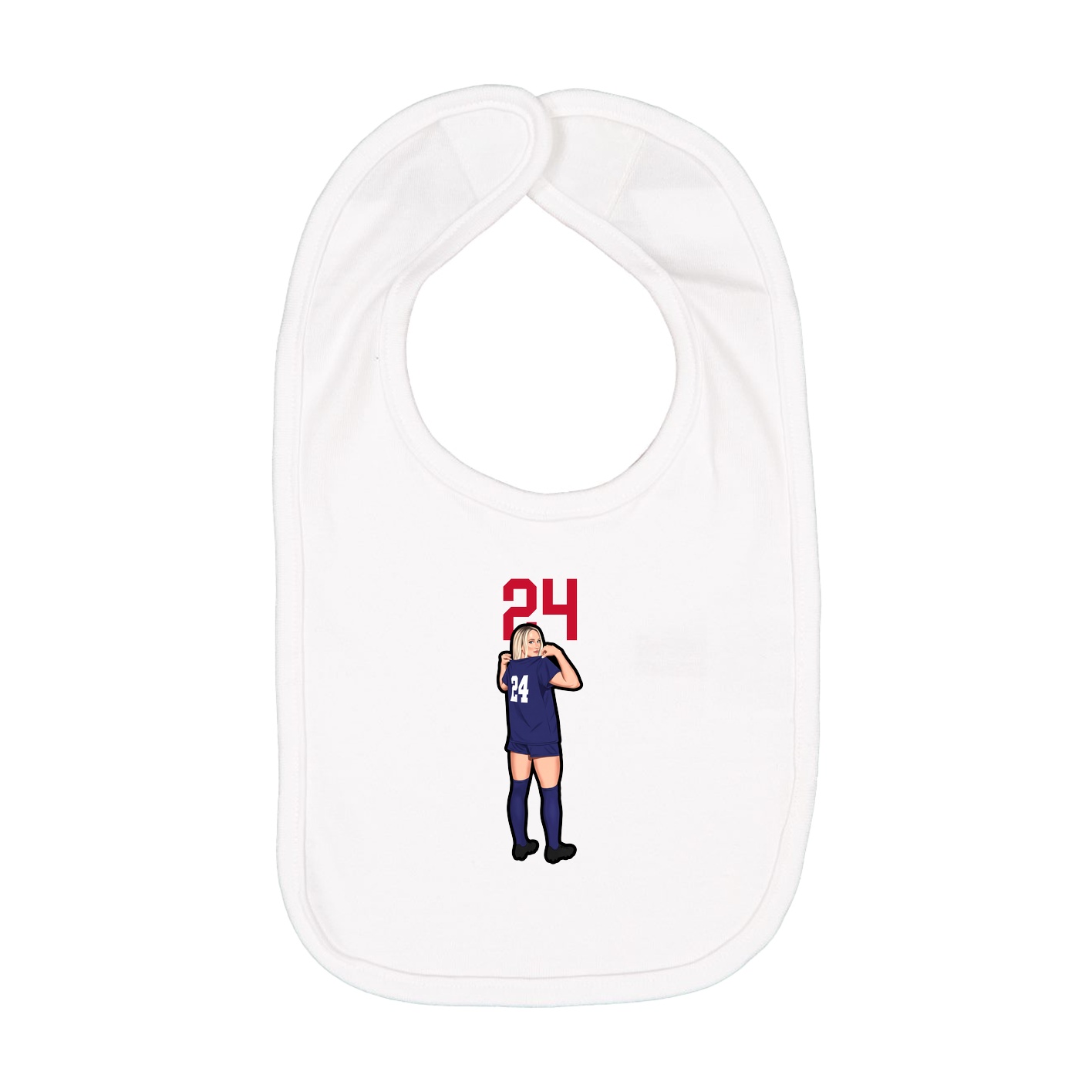 Infant Bib — Number Top in White