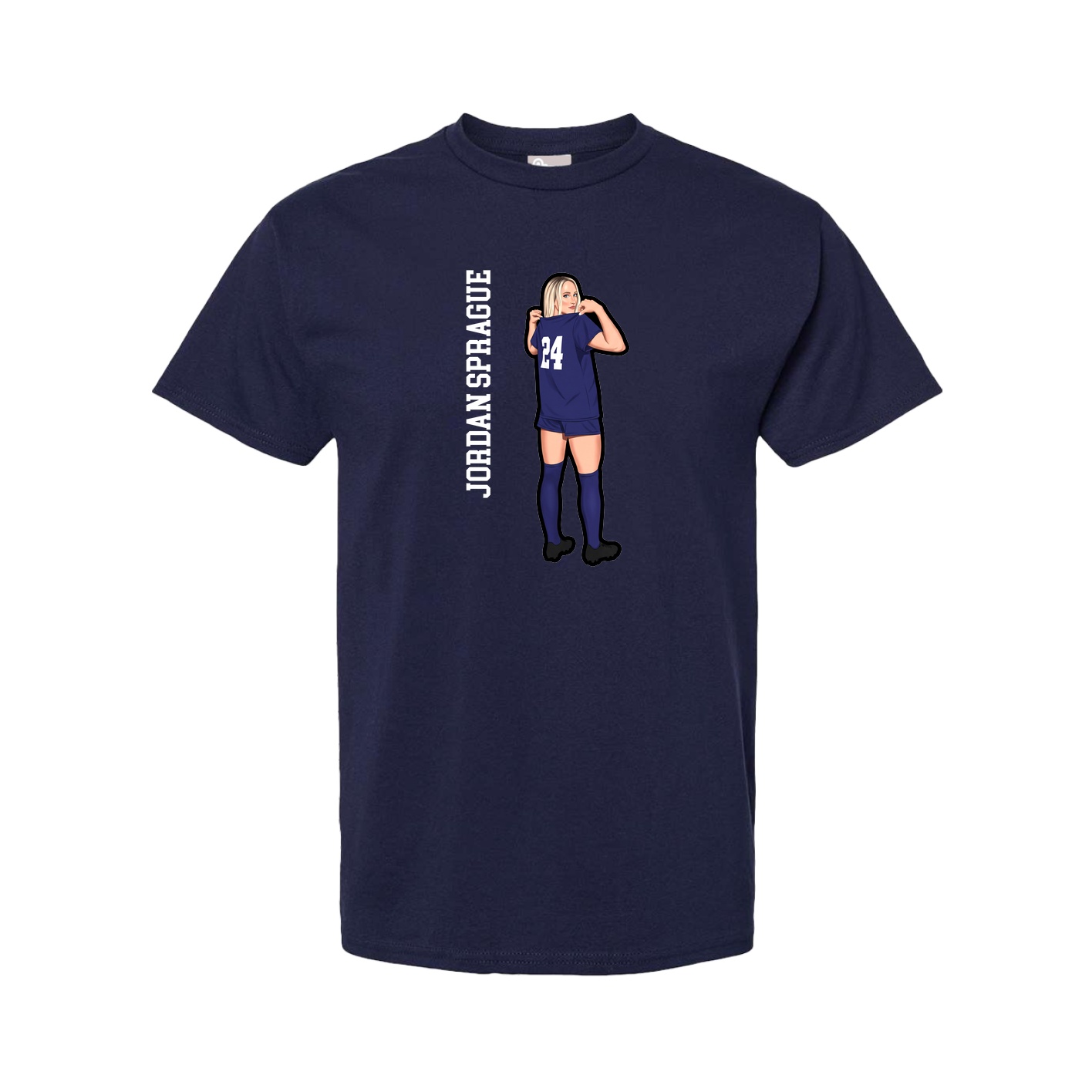 Tee — Name Vertical in Navy