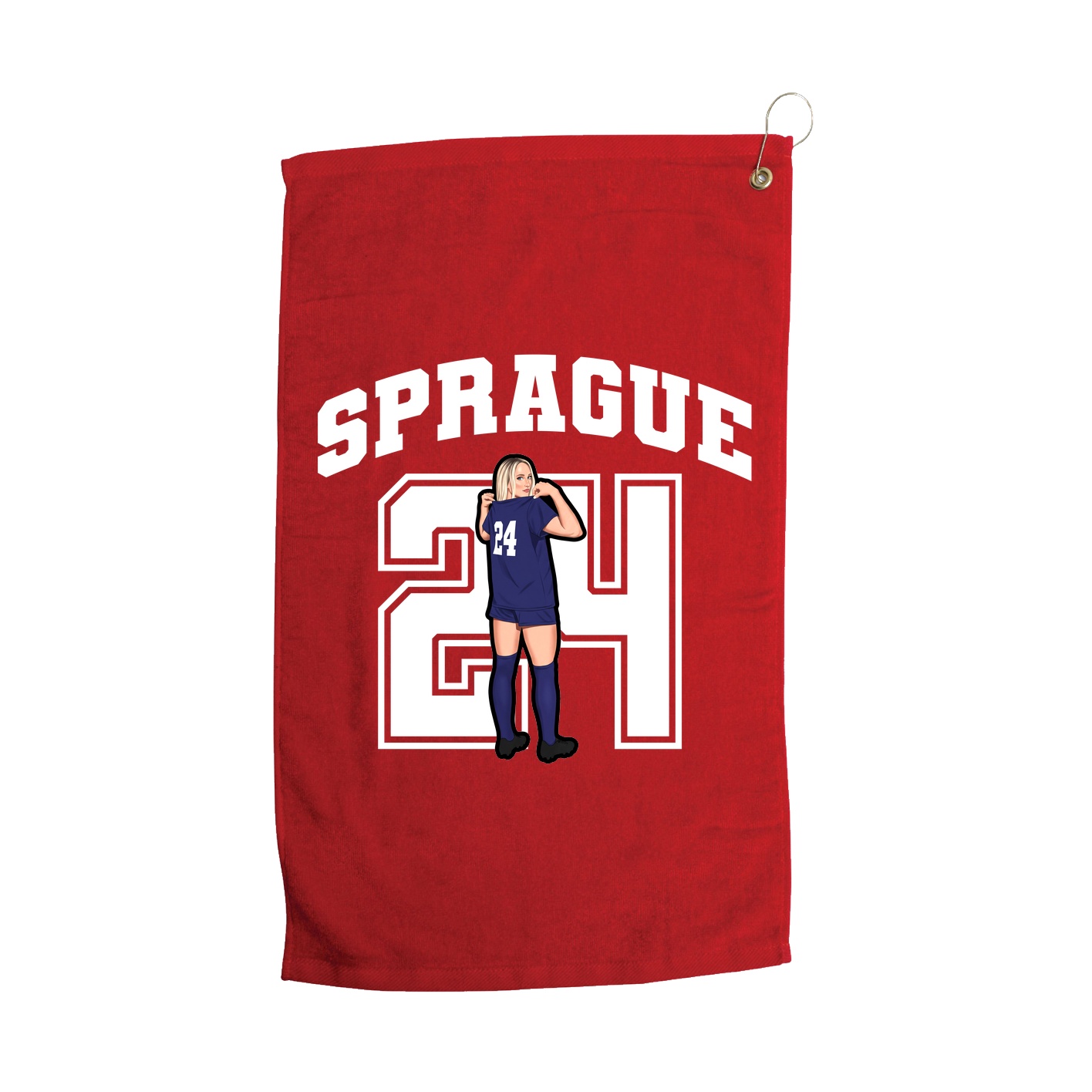 Golf Towel — Number in Red