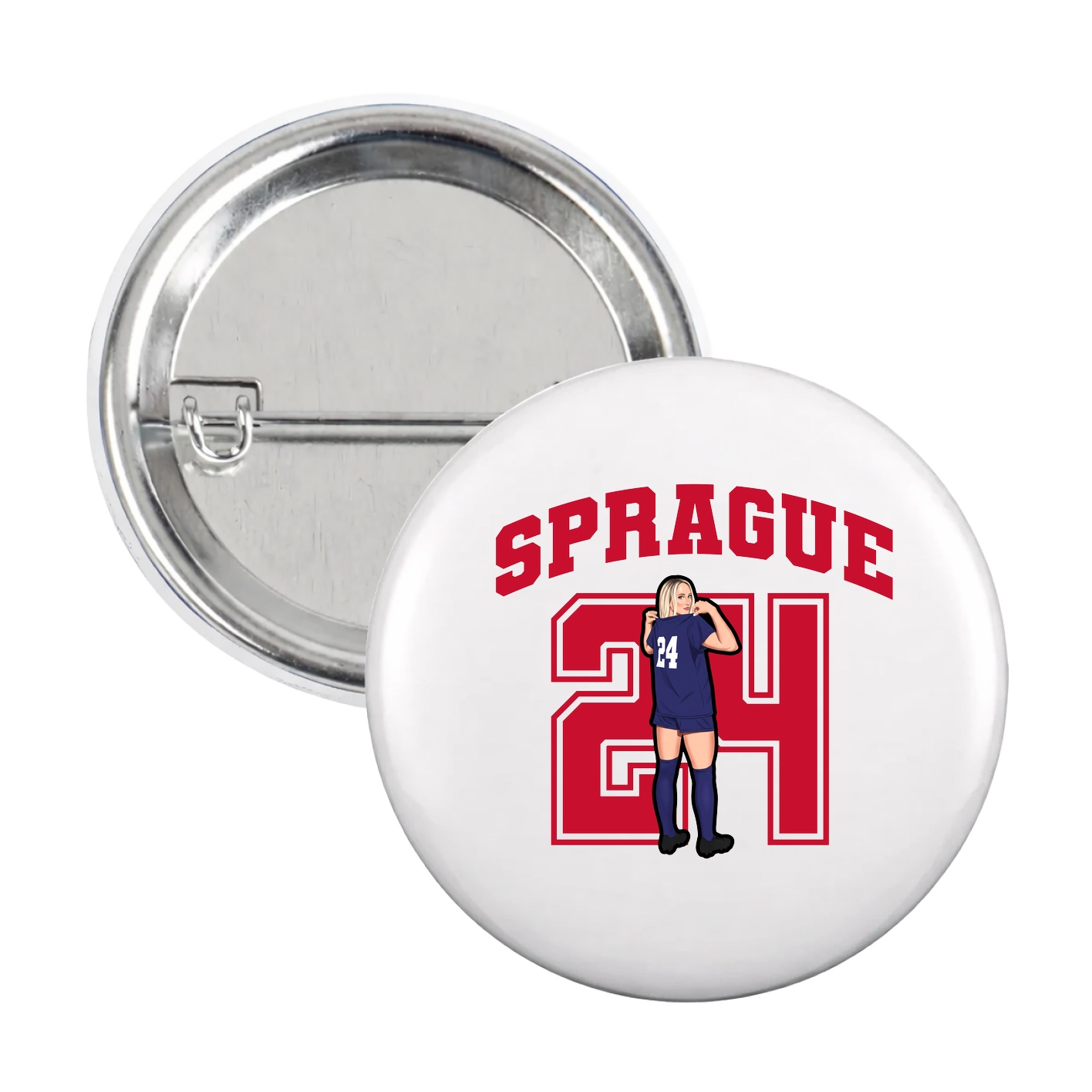 Game Day Button — Number in White