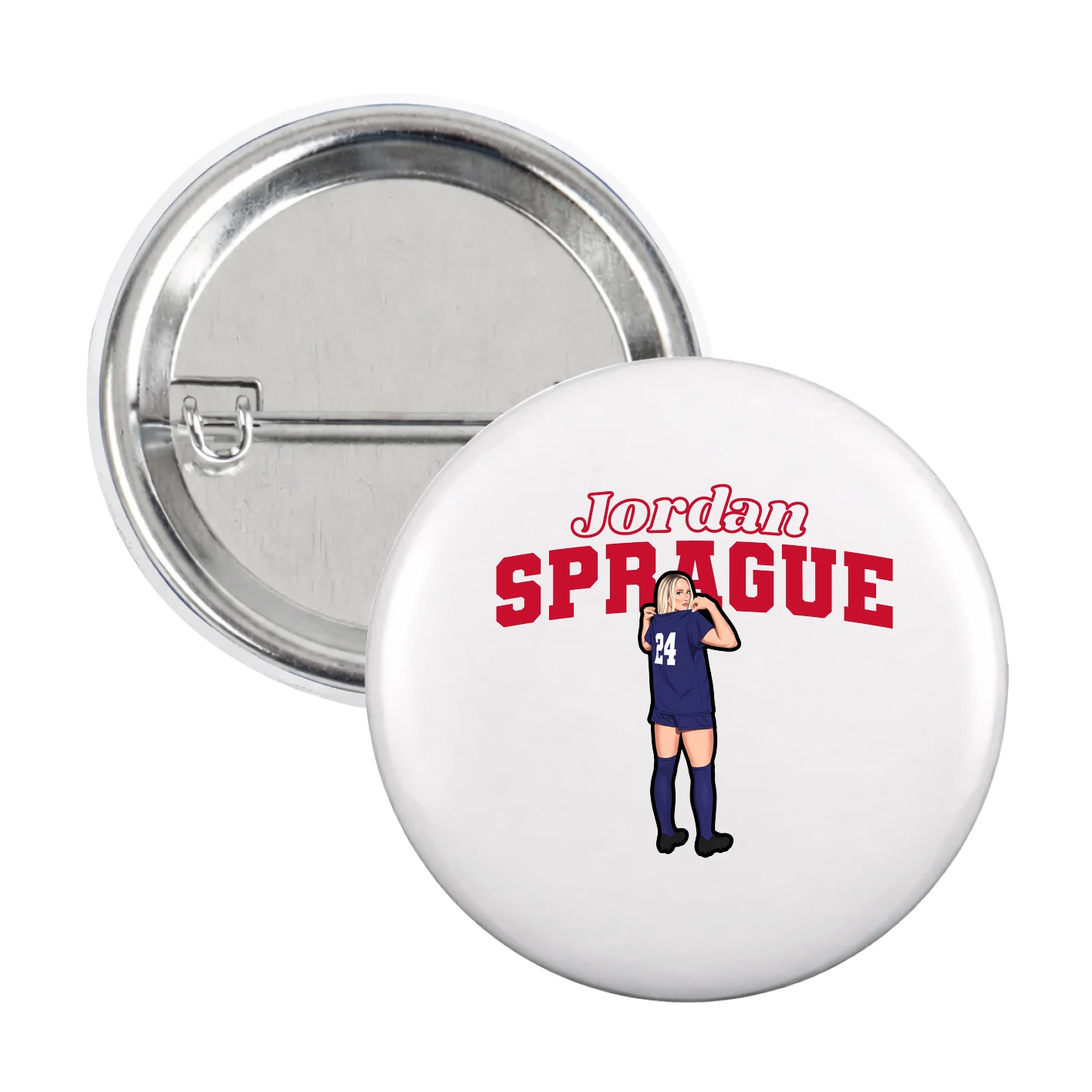 Game Day Button — Name Arch in White