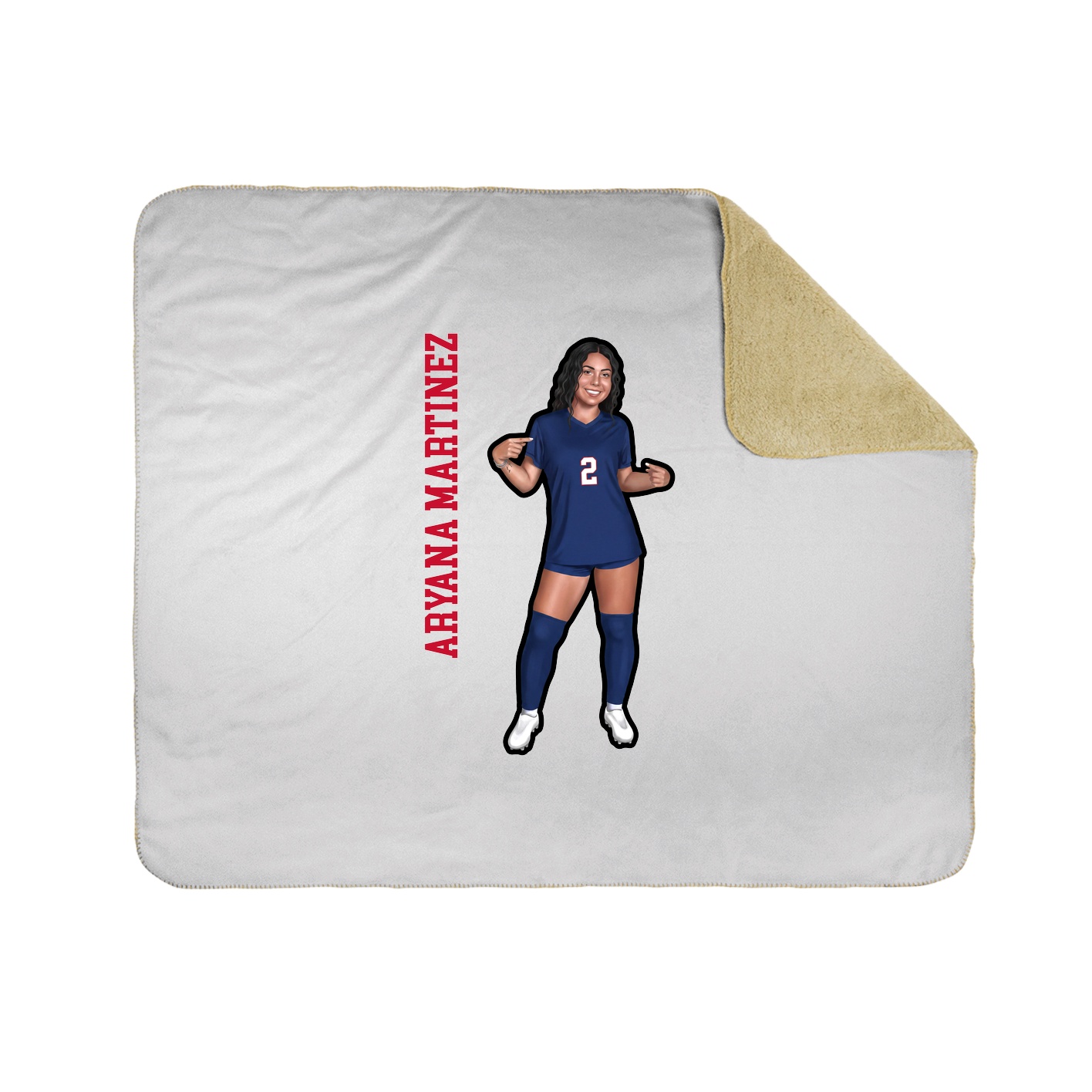 Throw Blanket — Name Vertical in White