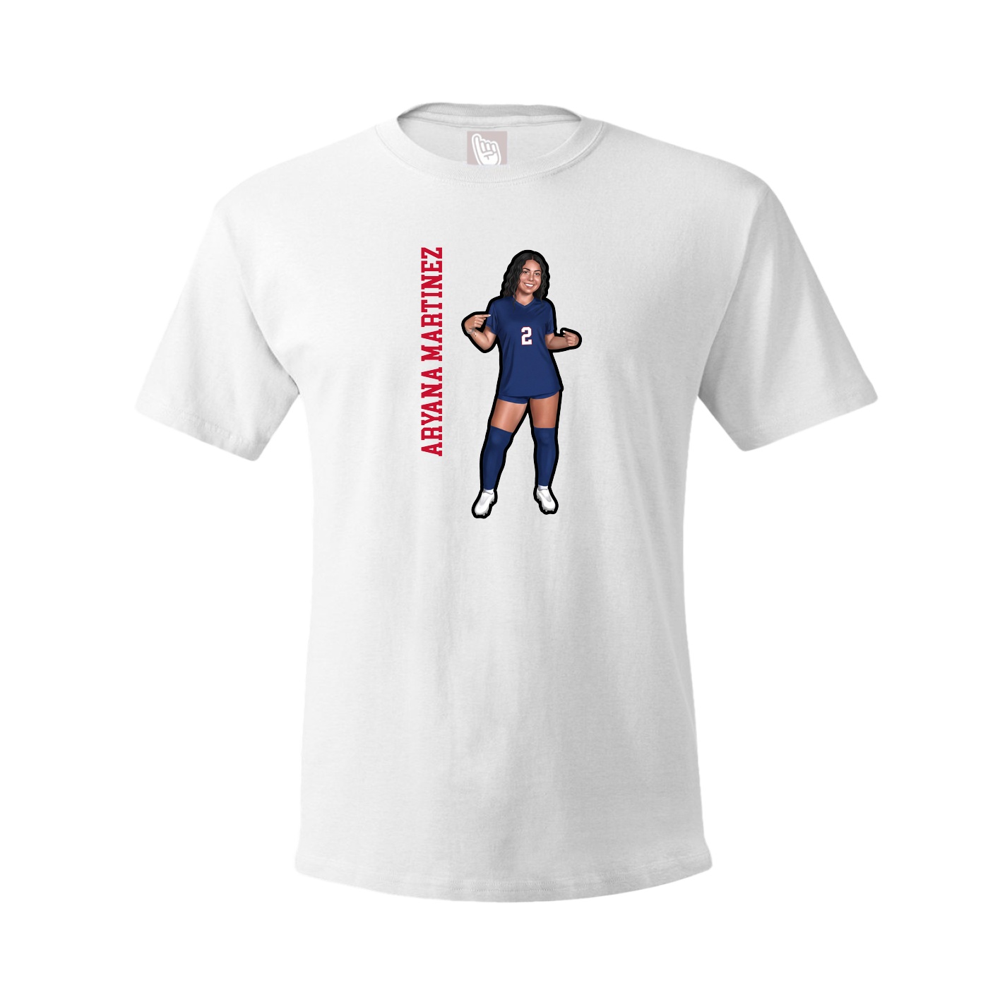 Youth Tee — Name Vertical in White