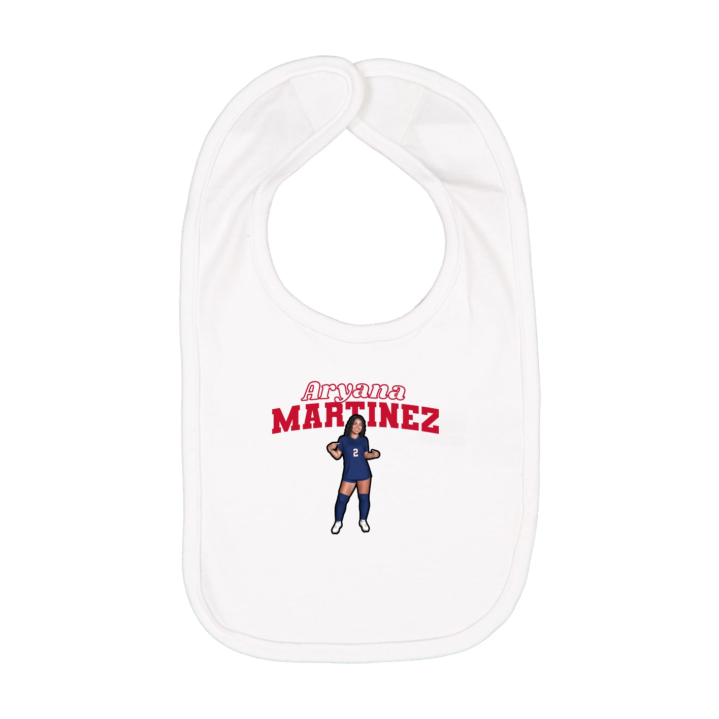 Infant Bib — Name Arch in White