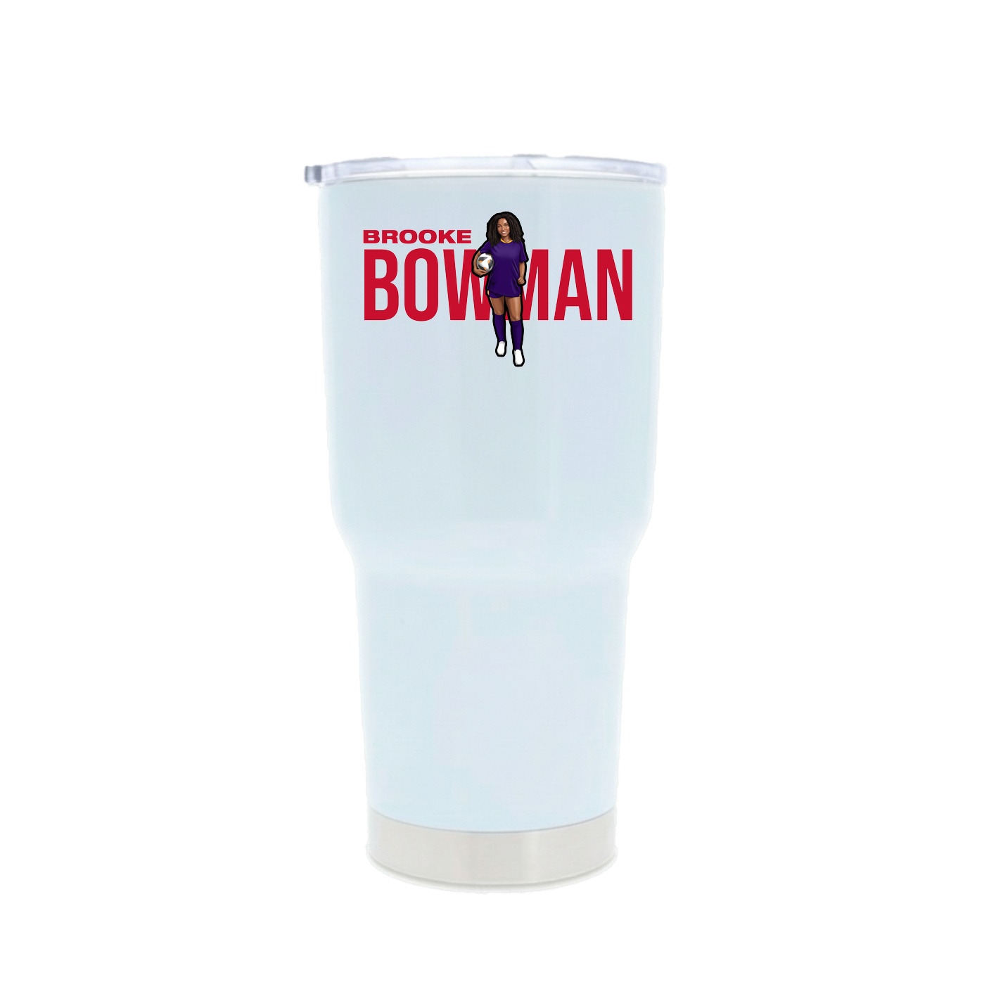30oz Stainless Steel Tumbler — Player Name in White