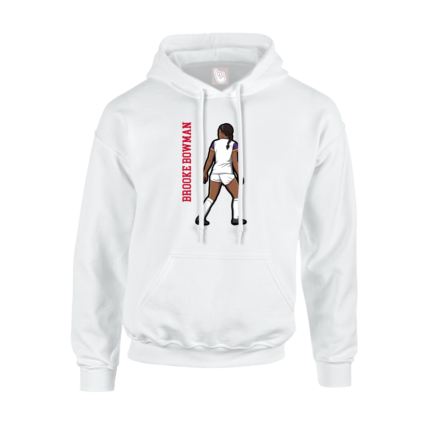 Youth Hoodie — Name Vertical in White