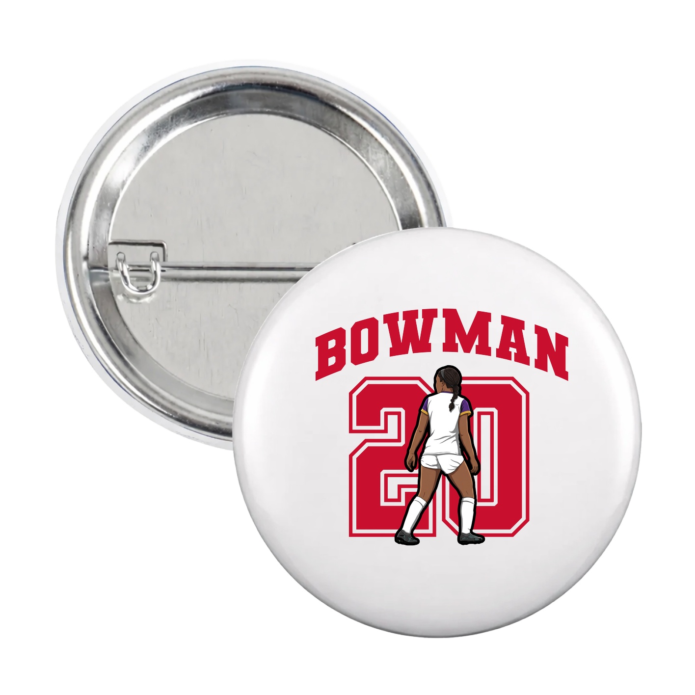 Game Day Button — Number in White