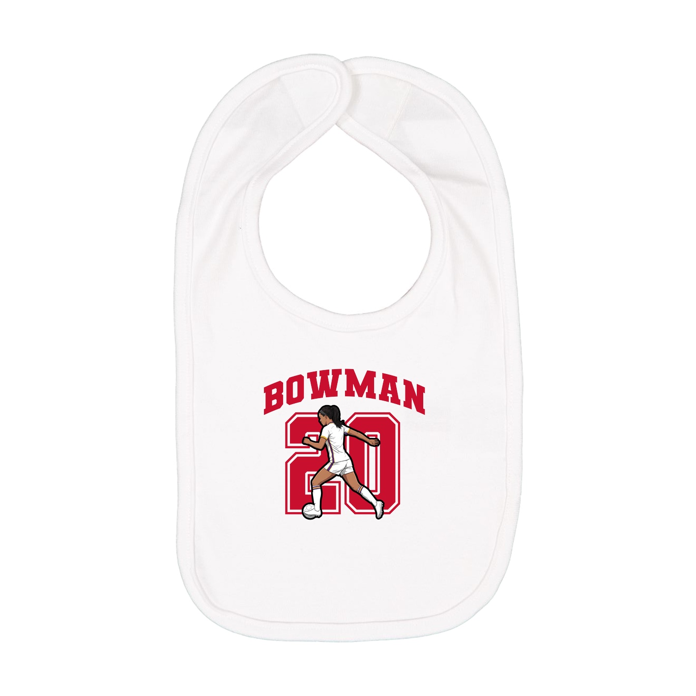 Infant Bib — Number in White