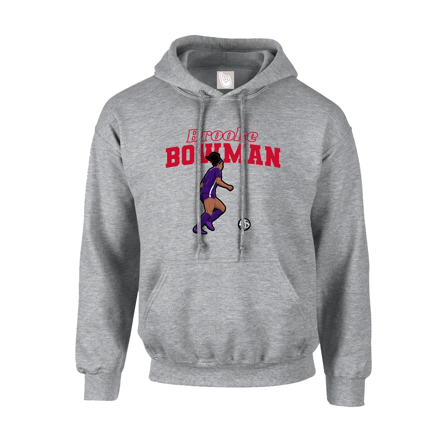 Hoodie — Name Arch in Grey