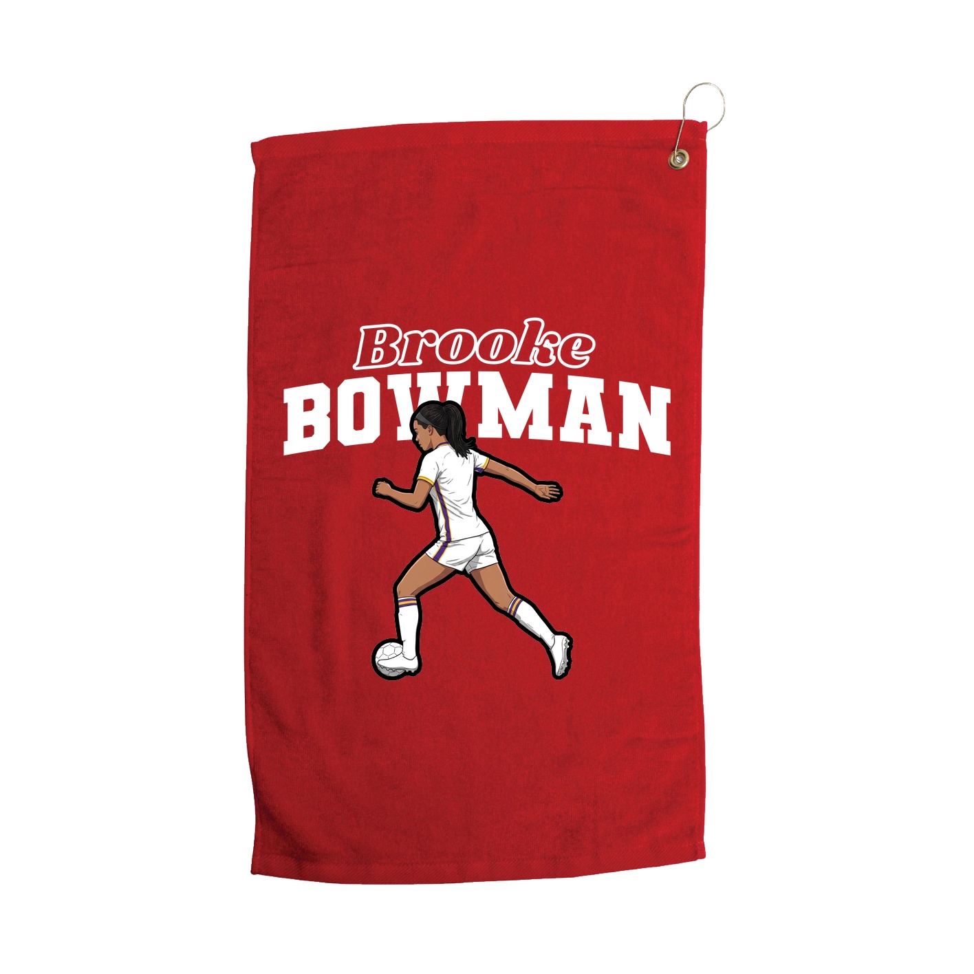 Golf Towel — Name Arch in Red
