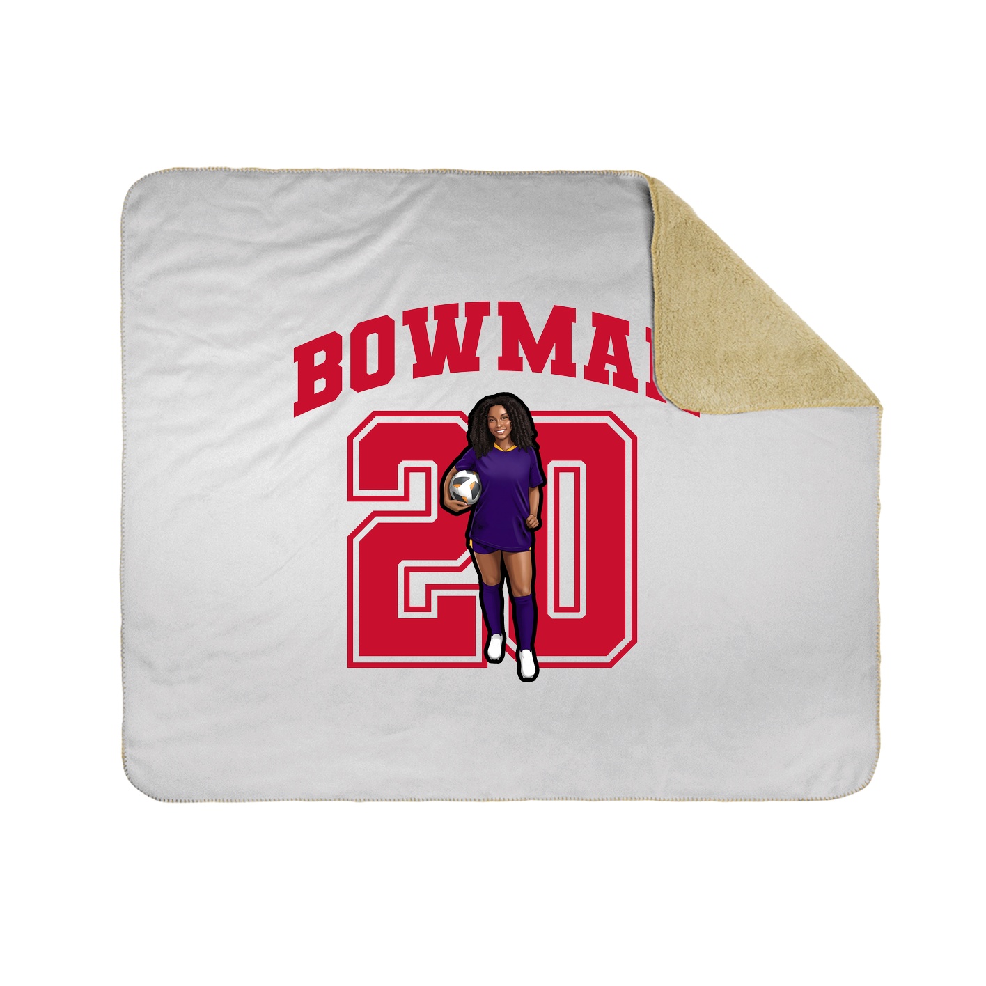 Throw Blanket — Number in White
