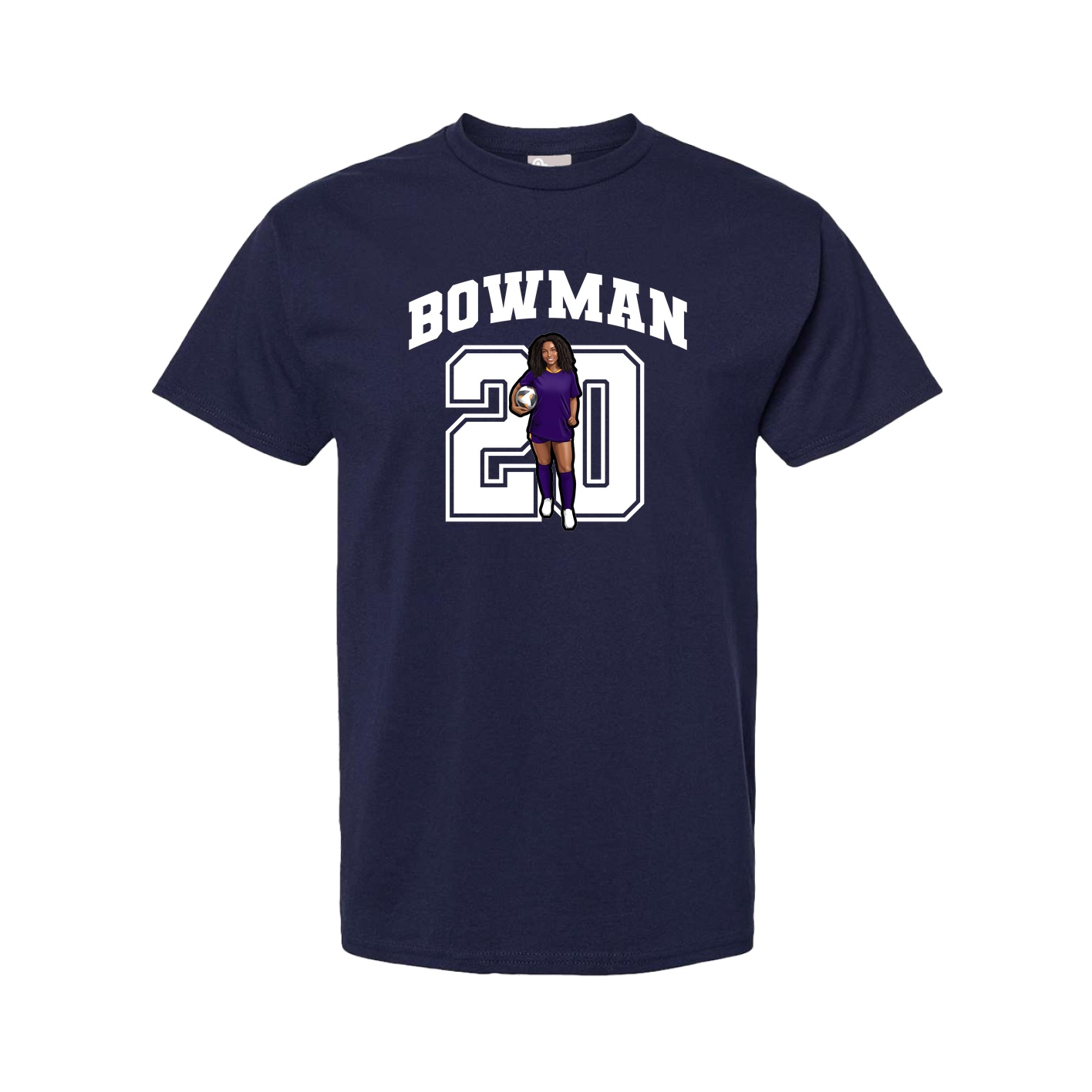 Youth Tee — Number in Navy