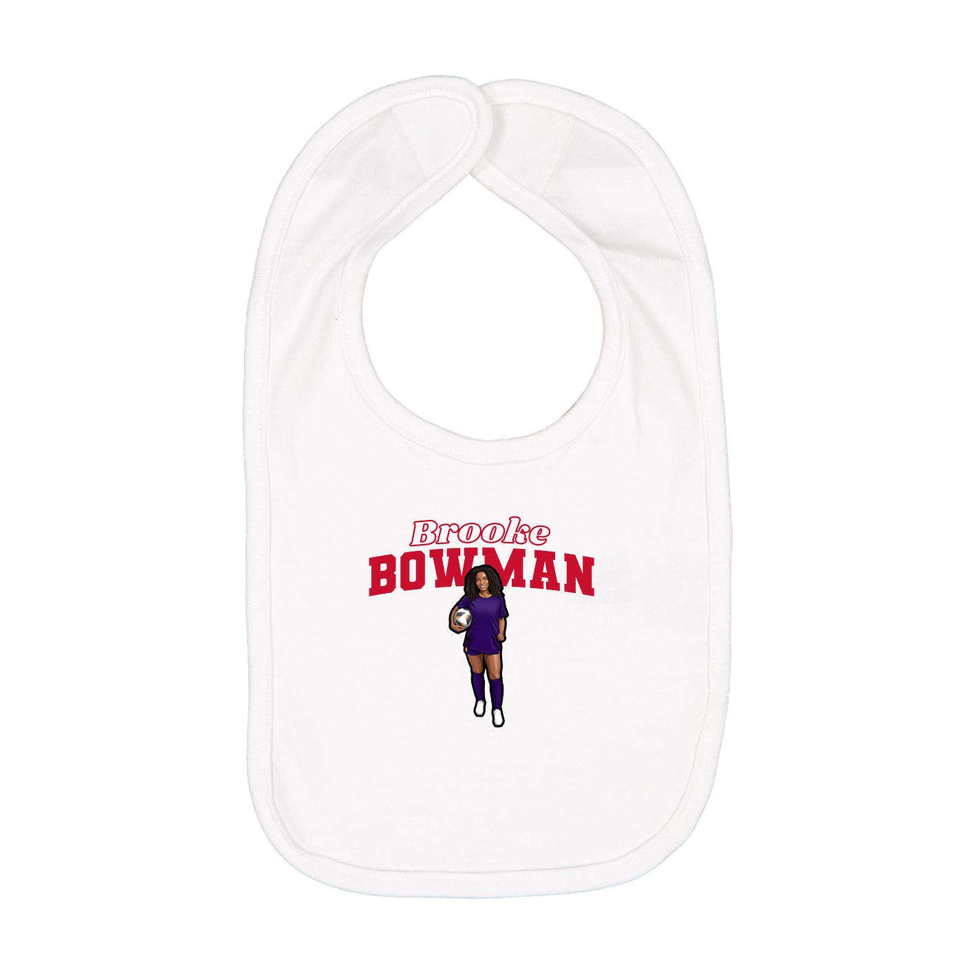 Infant Bib — Name Arch in White