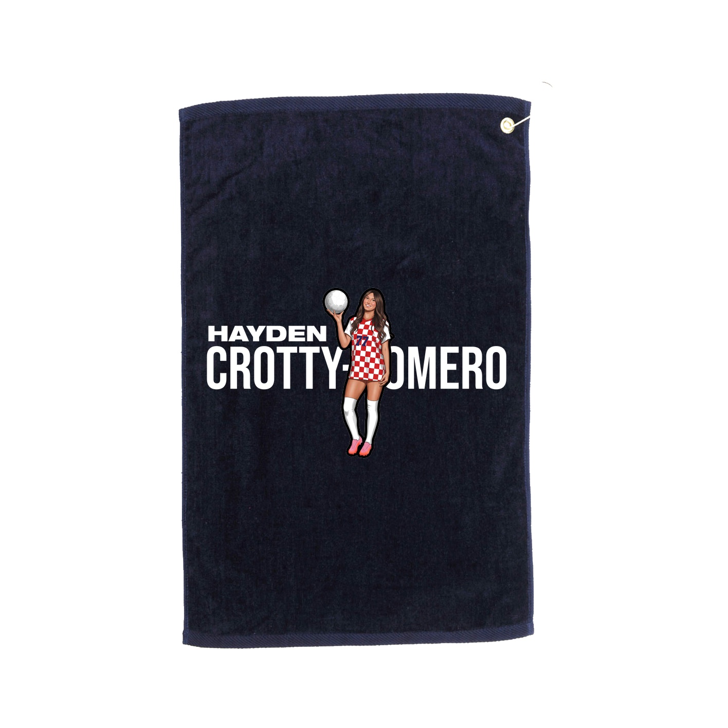 Golf Towel — Player Name in Navy