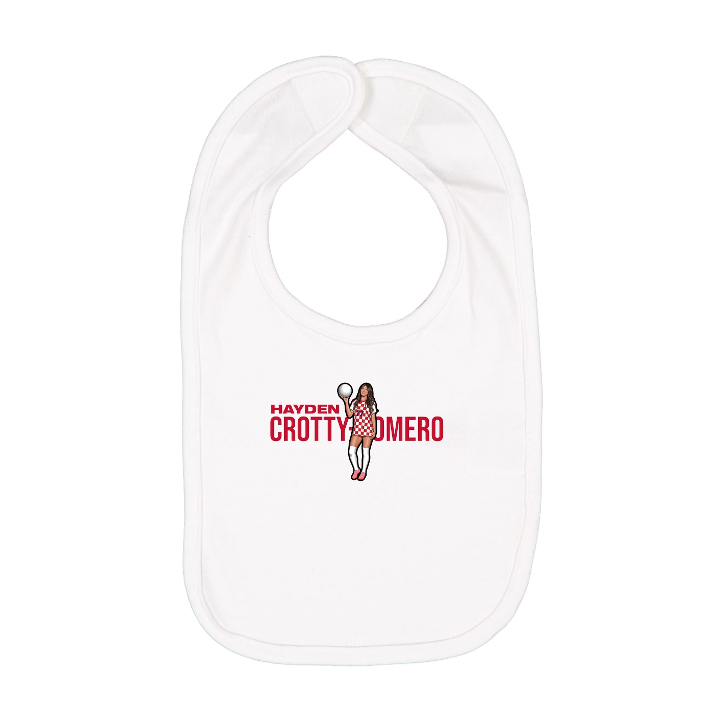Infant Bib — Player Name in White