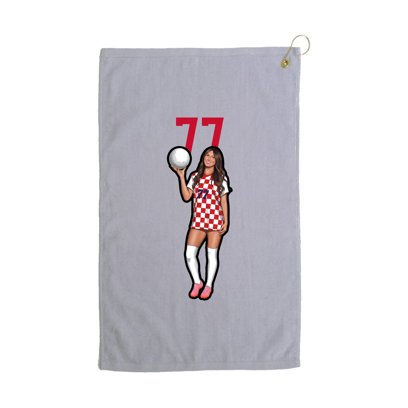 Golf Towel — Number Top in Grey