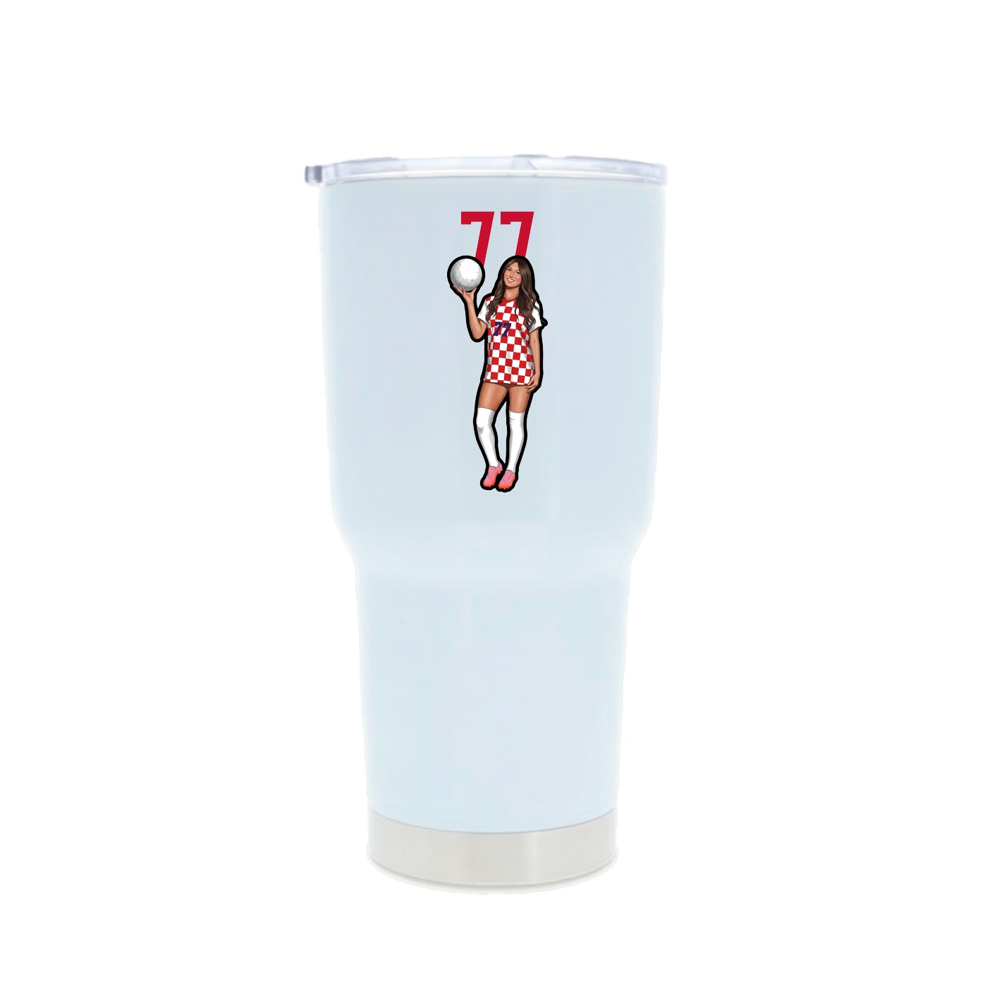 30oz Stainless Steel Tumbler — Number Top in White
