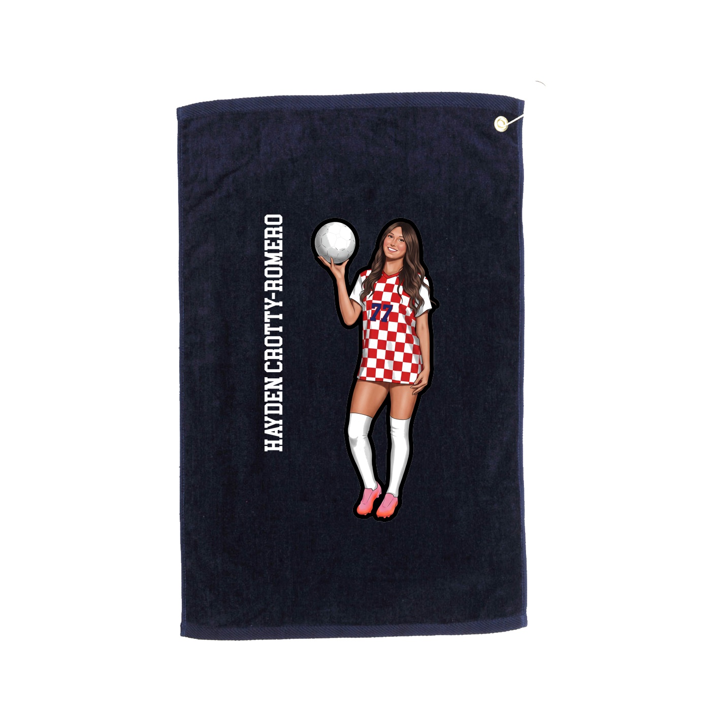 Golf Towel — Name Vertical in Navy