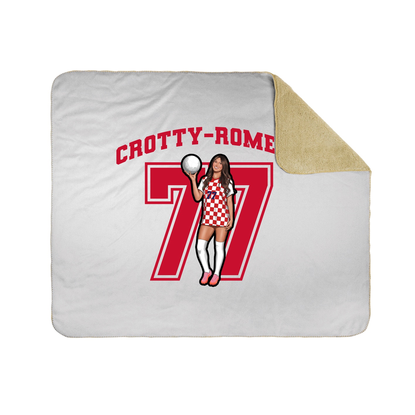 Throw Blanket — Number in White