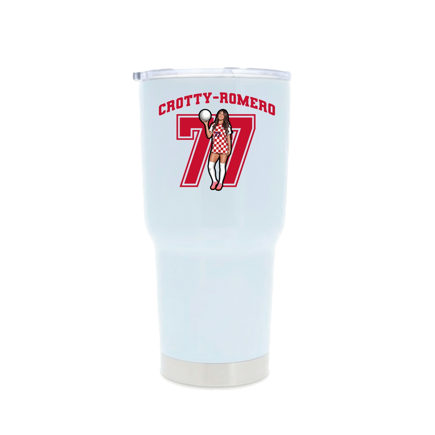 30oz Stainless Steel Tumbler — Number in White