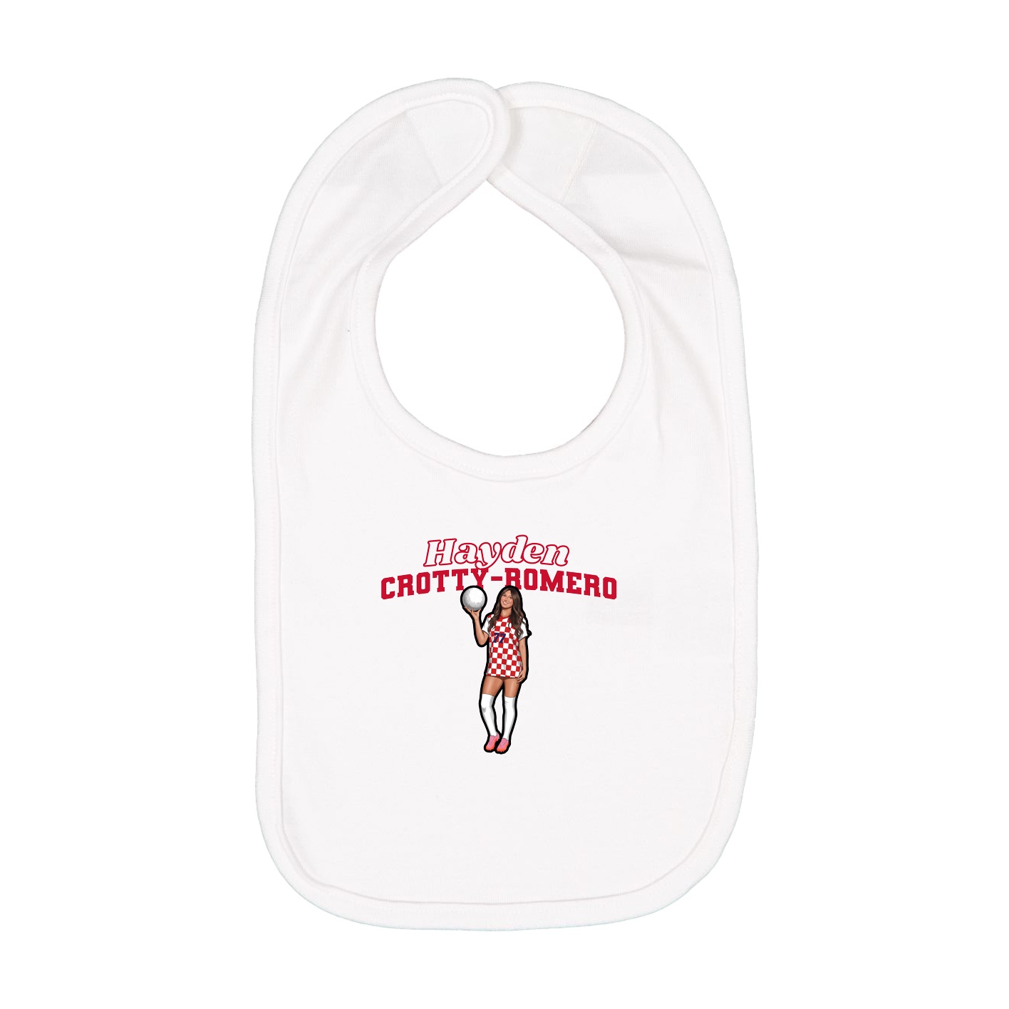 Infant Bib — Name Arch in White