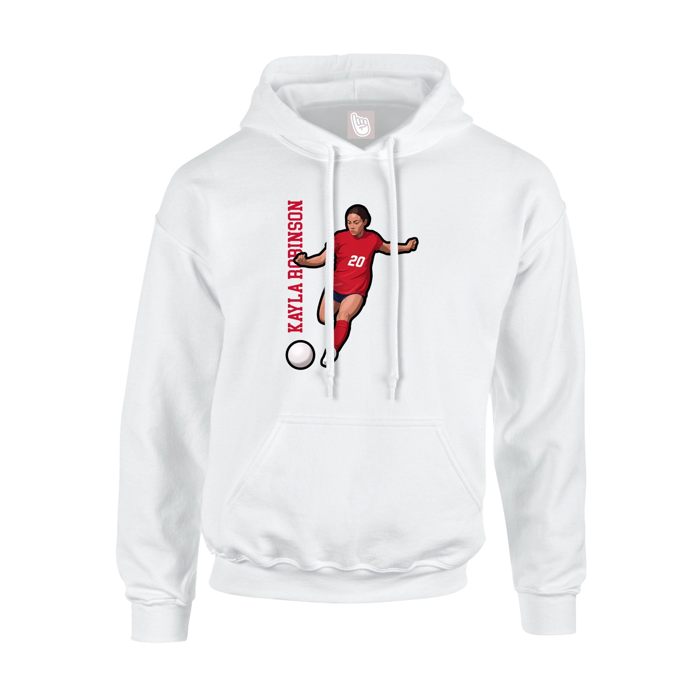 Youth Hoodie — Name Vertical in White