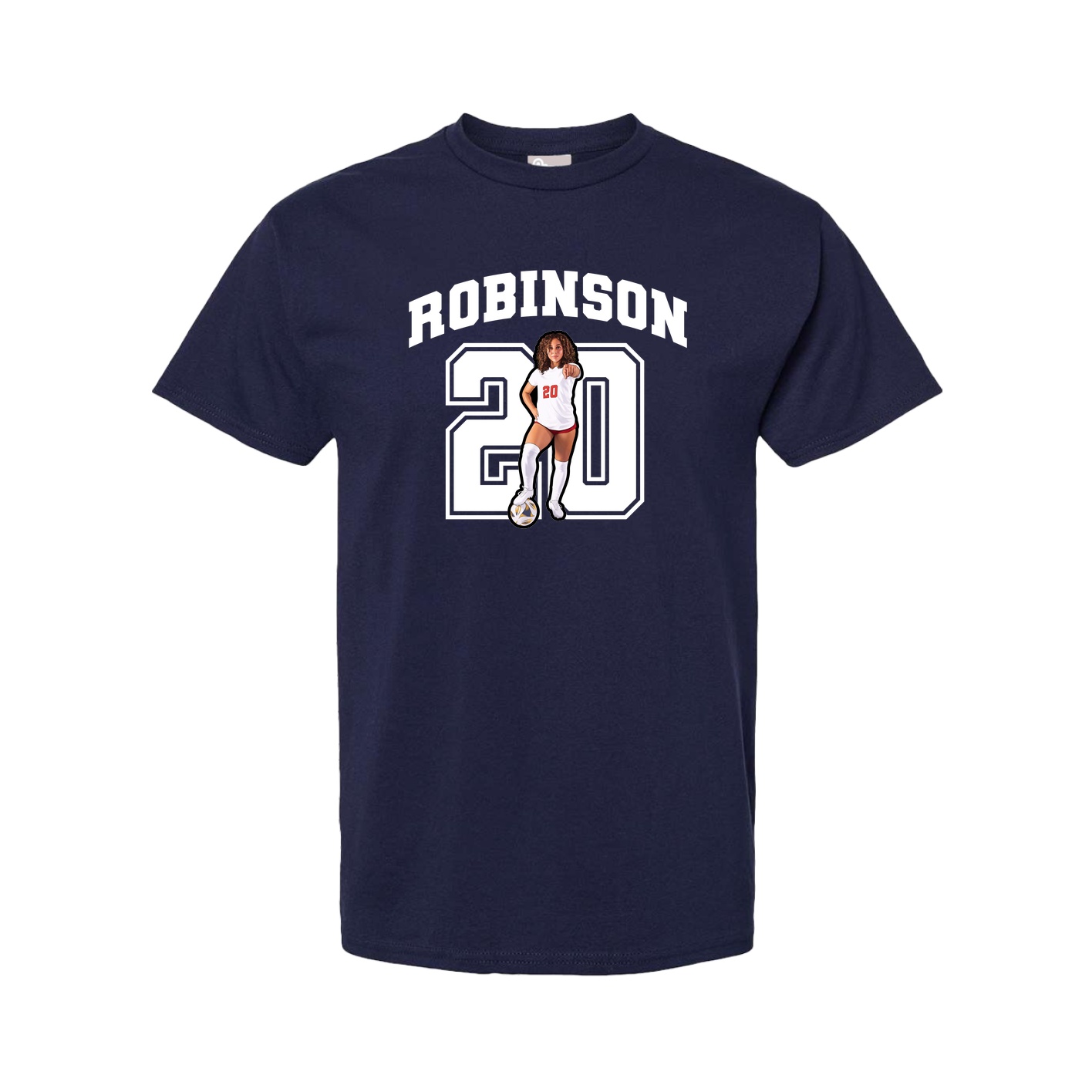 Youth Tee — Number in Navy