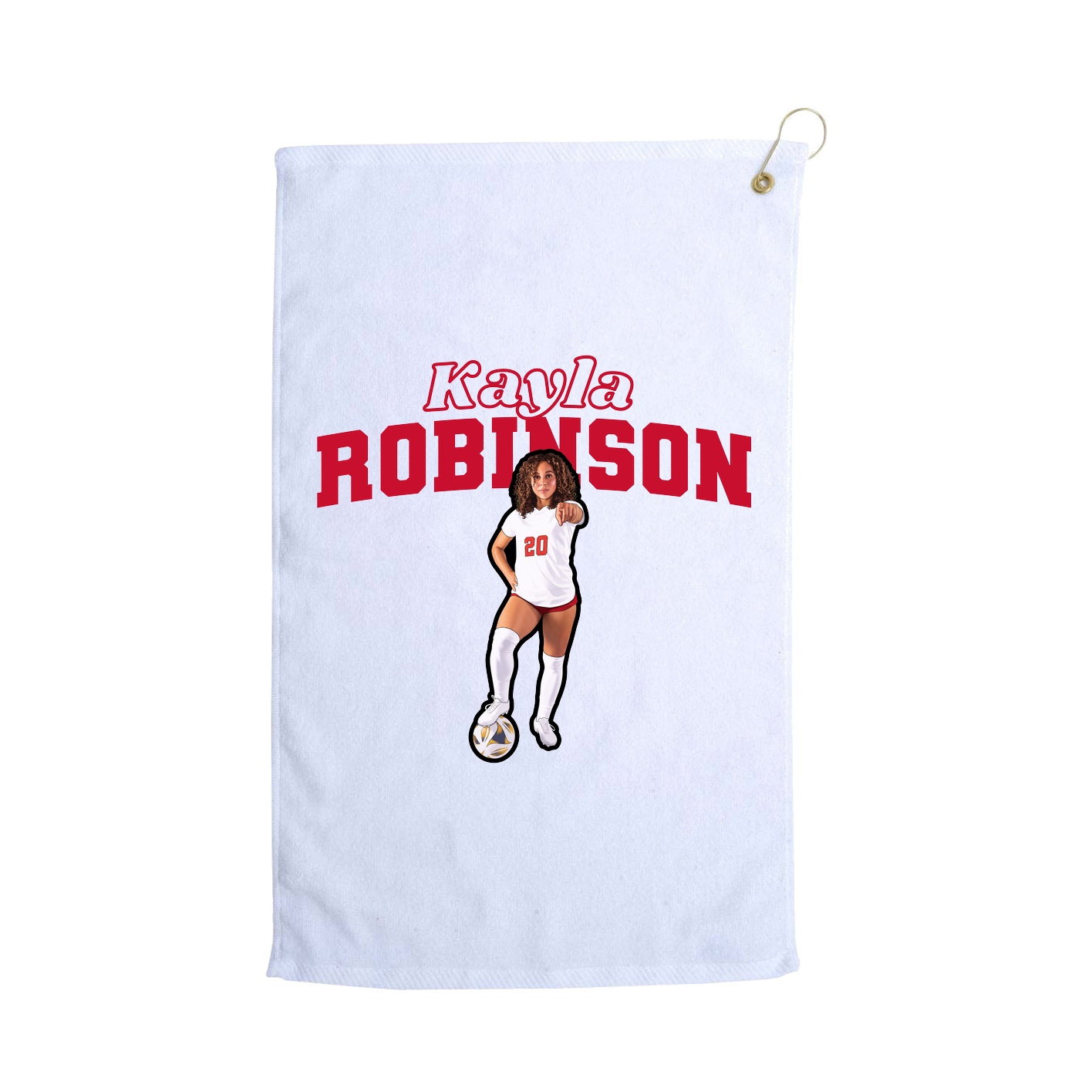 Golf Towel — Name Arch in White