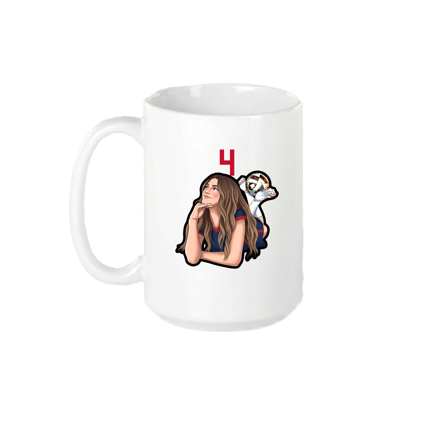 15oz Coffee Mug — Number Top in White