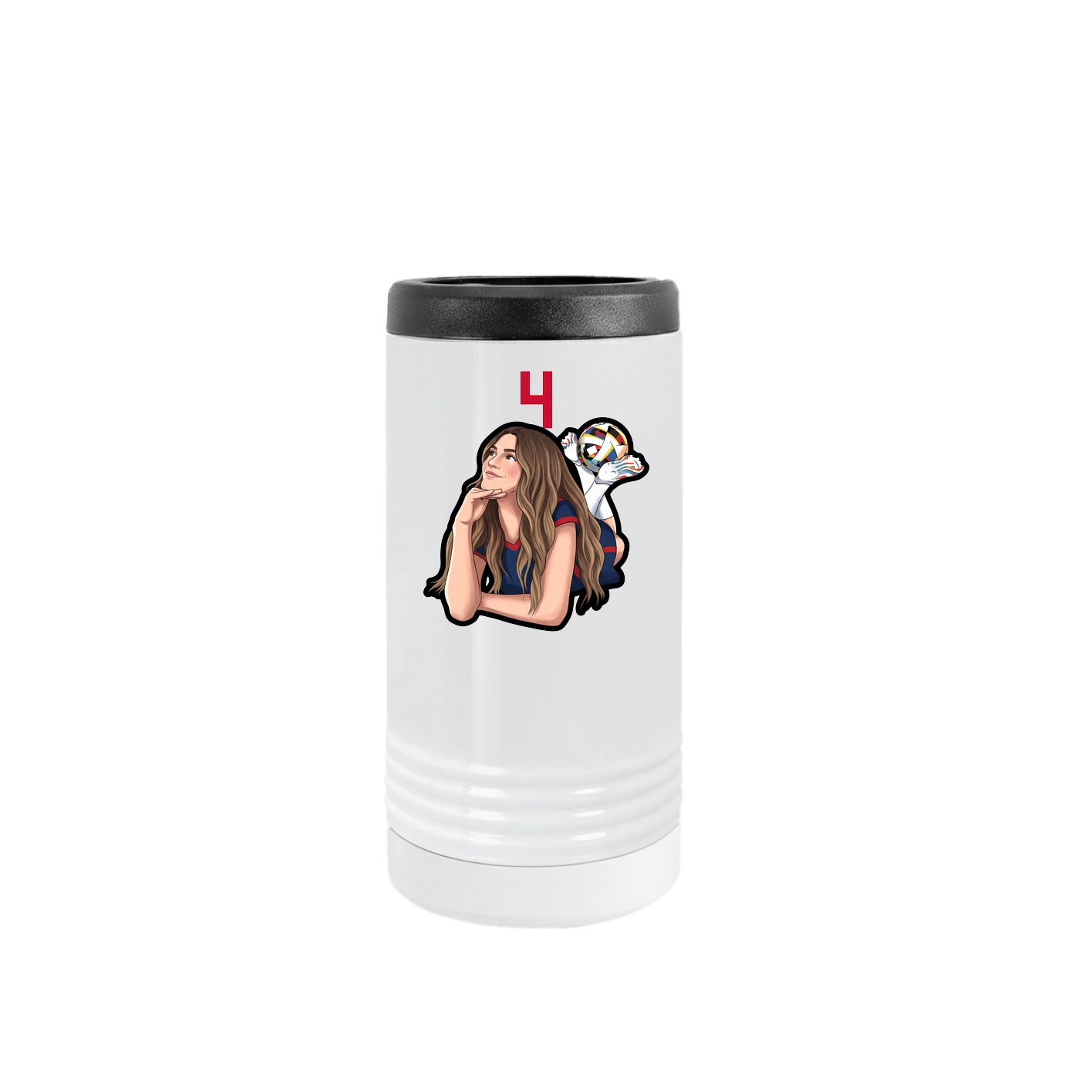 Slim Beverage Holder — Number Top in White