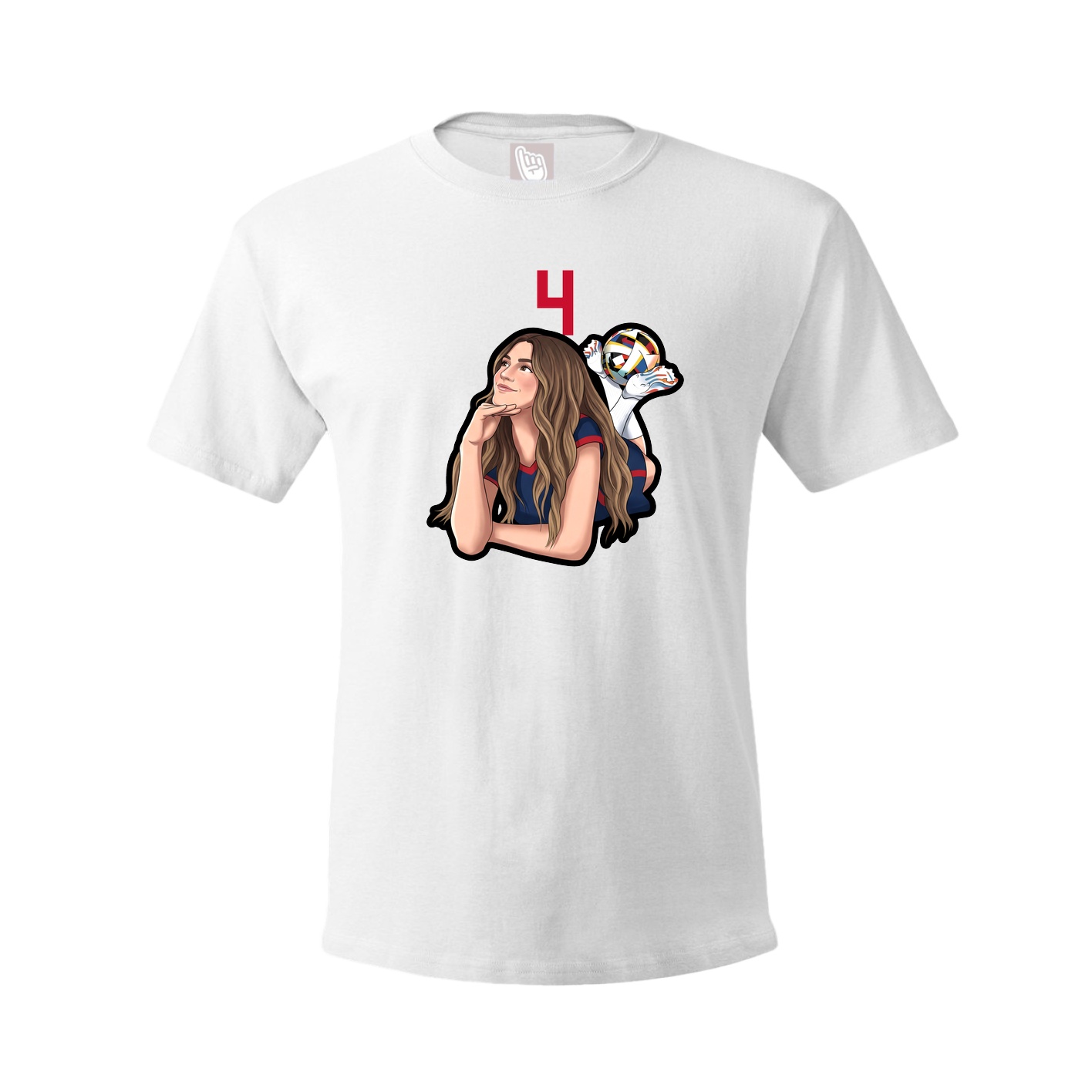 Youth Tee — Number Top in White