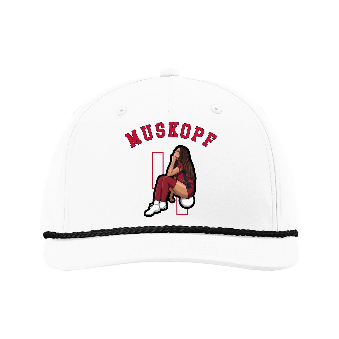 Five-Panel Classic Rope Cap — Shirsey Arch in White