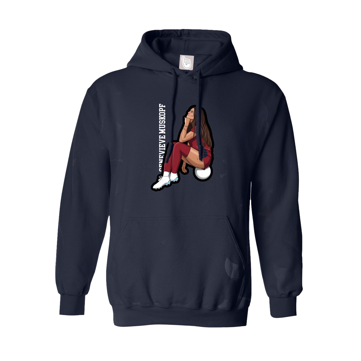 Youth Hoodie — Name Vertical in Navy