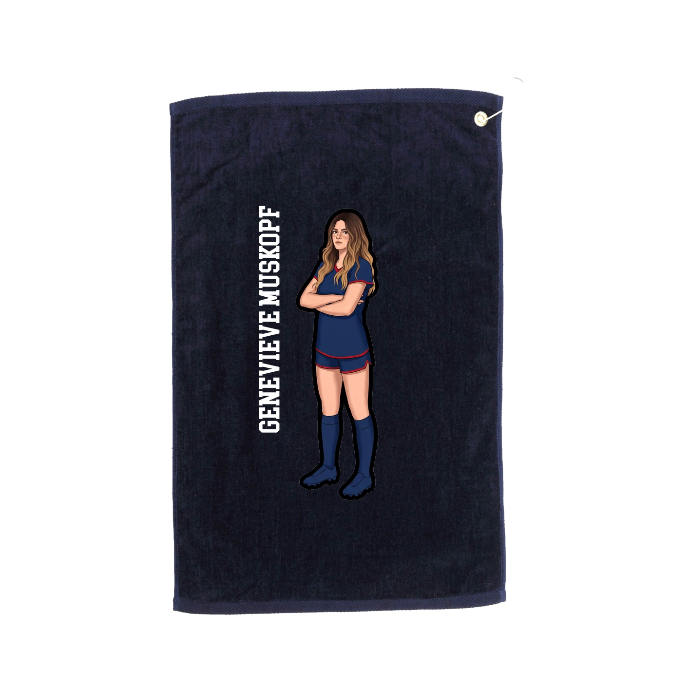 Golf Towel — Name Vertical in Navy