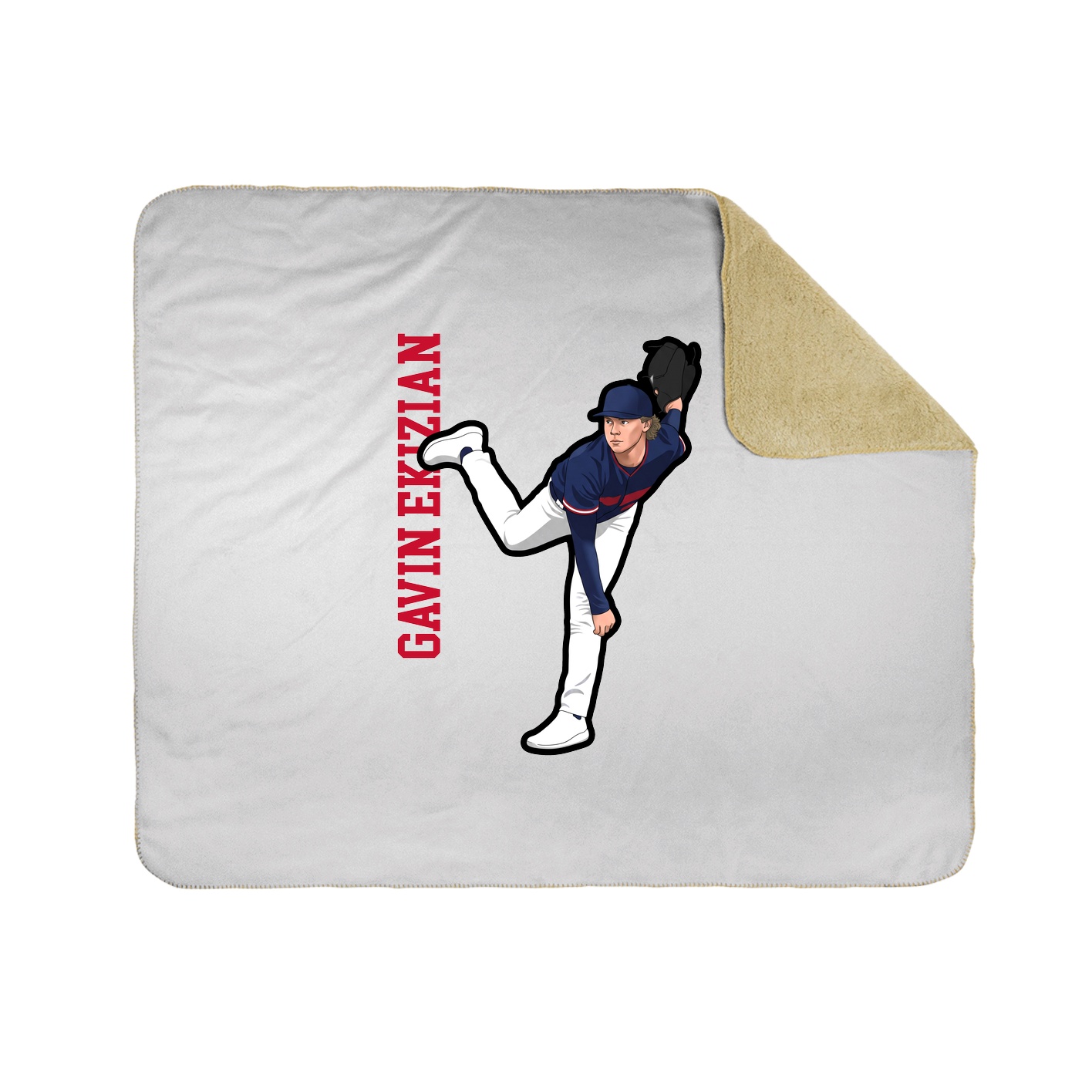 Throw Blanket — Name Vertical in White