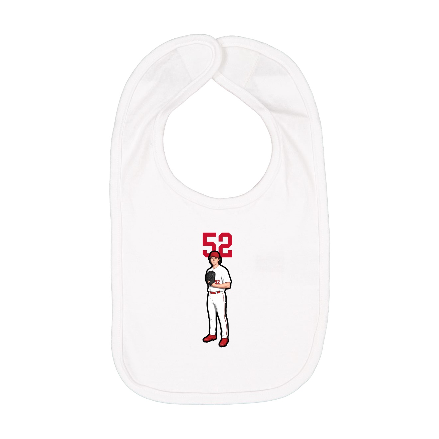 Infant Bib — Number Top in White