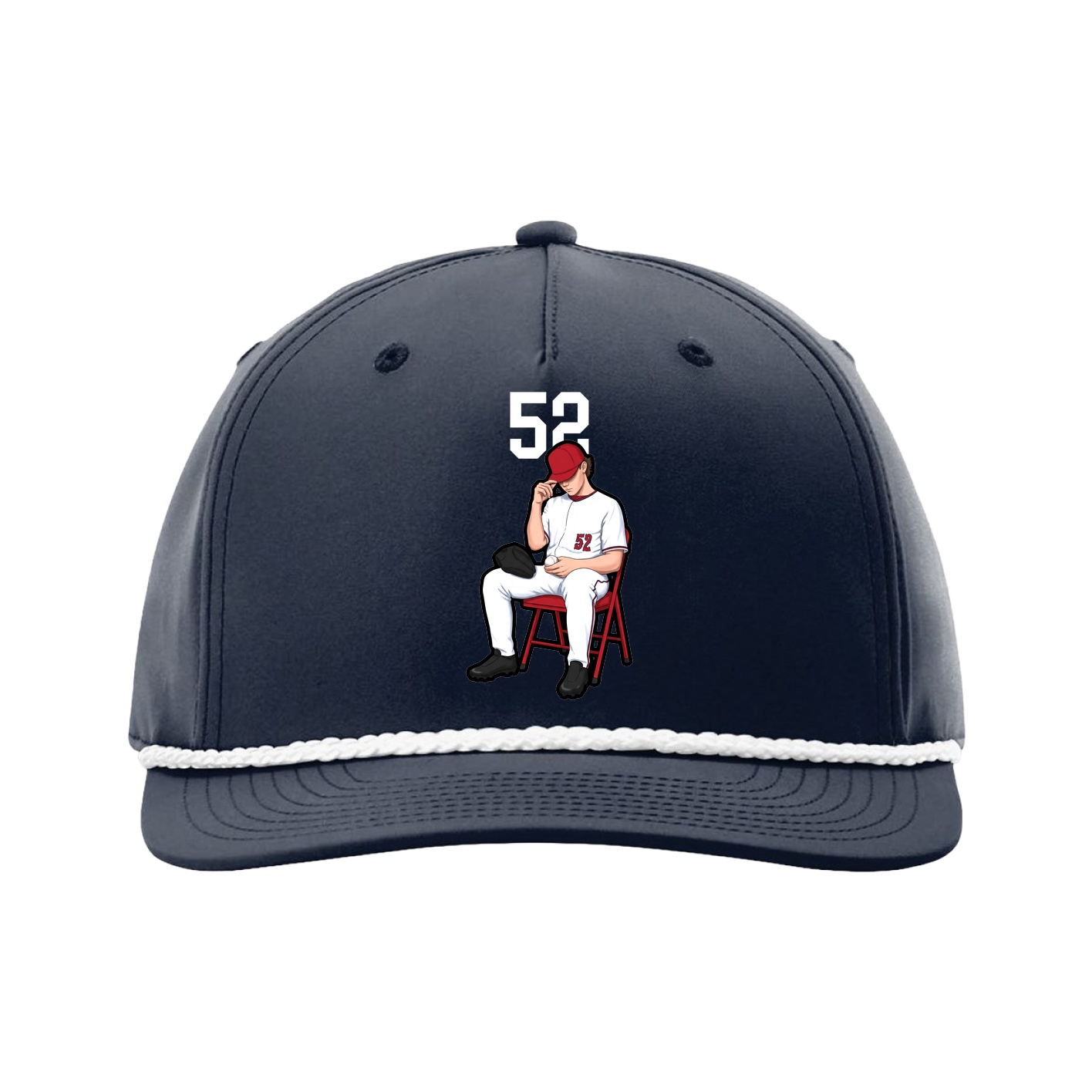 Five-Panel Classic Rope Cap — Number Top in Navy