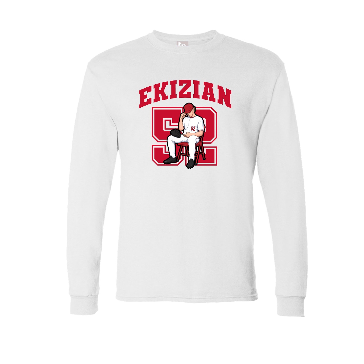 Long Sleeve Tee — Number in White