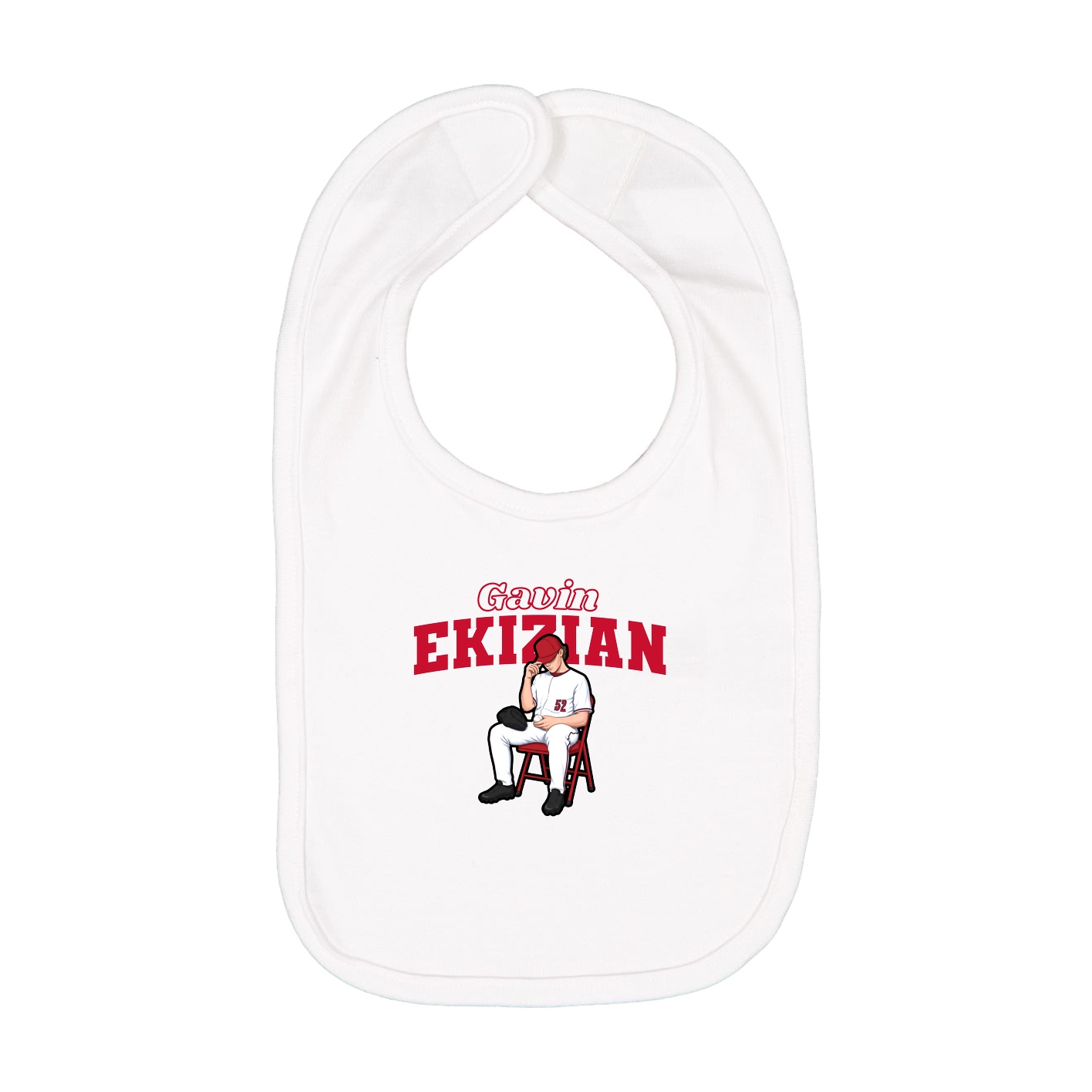 Infant Bib — Name Arch in White