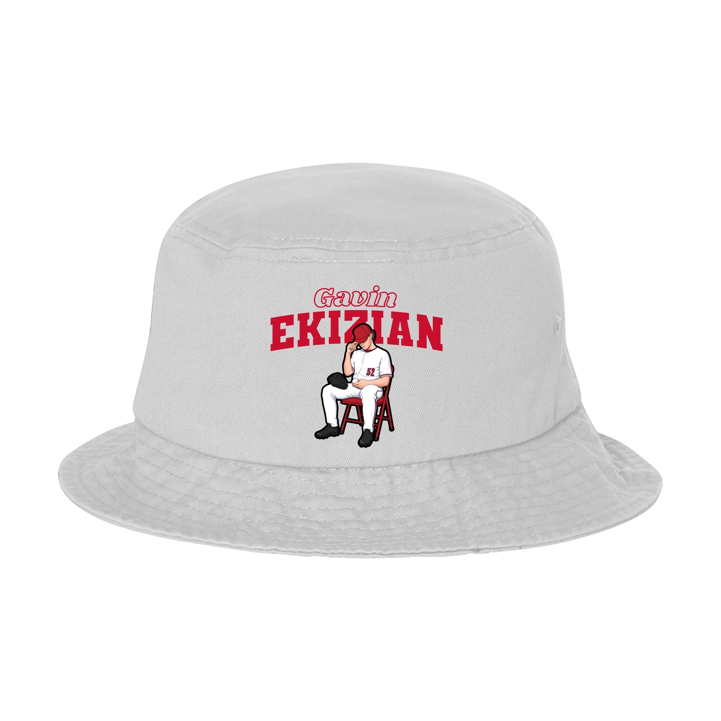 Bucket Cap — Name Arch in White