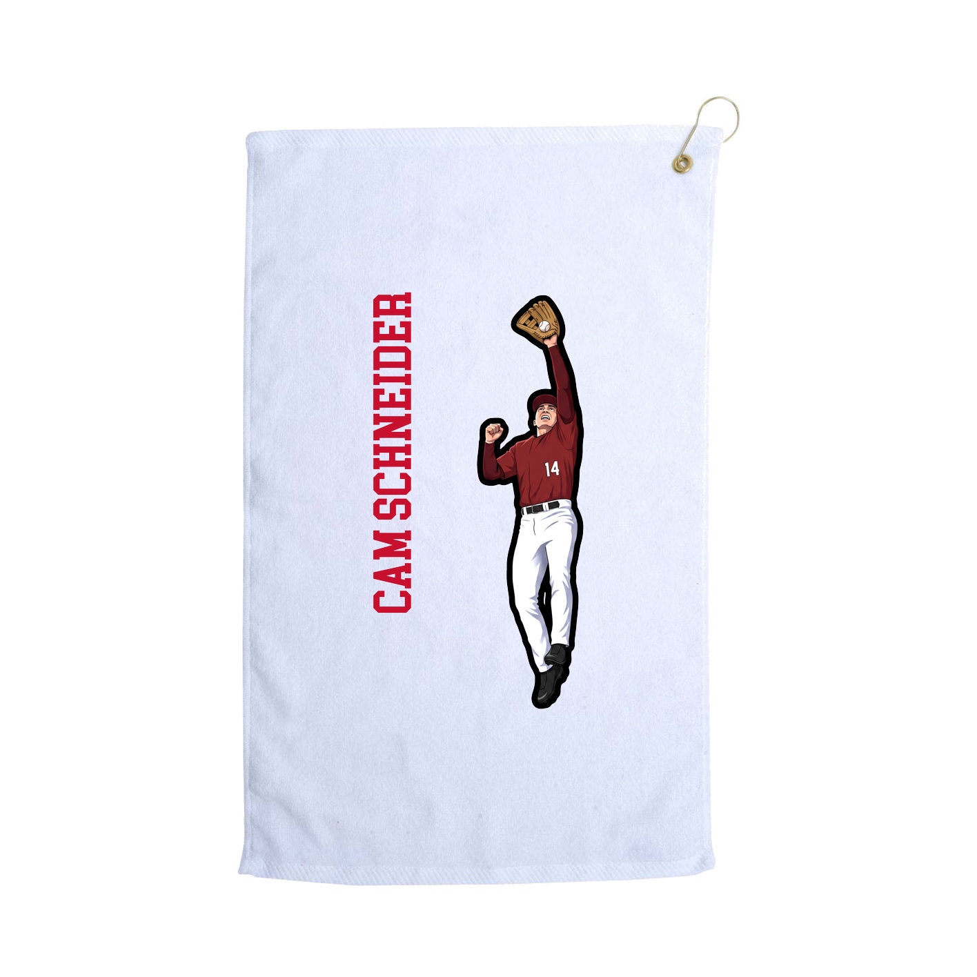Golf Towel — Name Vertical in White