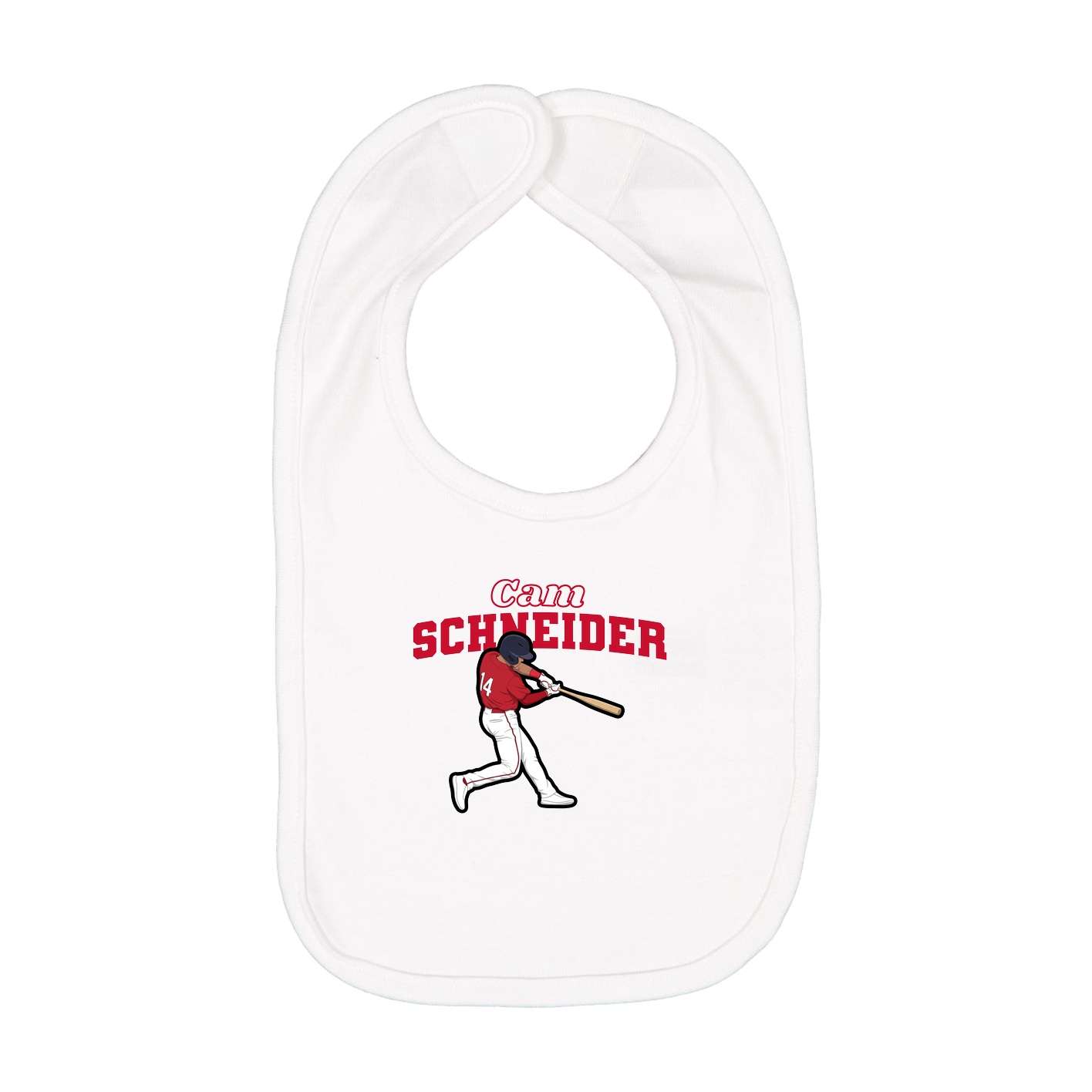 Infant Bib — Name Arch in White