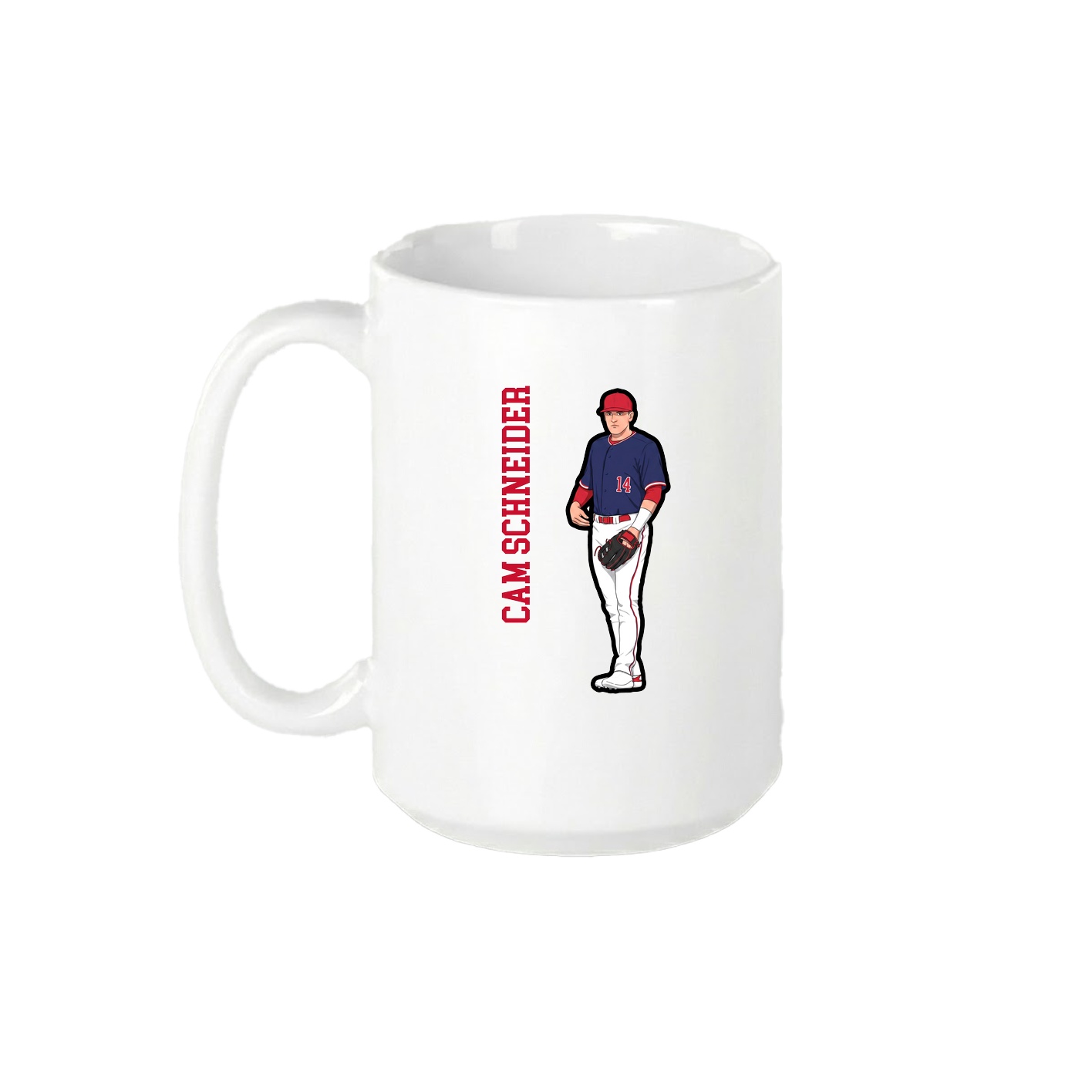 15oz Coffee Mug — Name Vertical in White