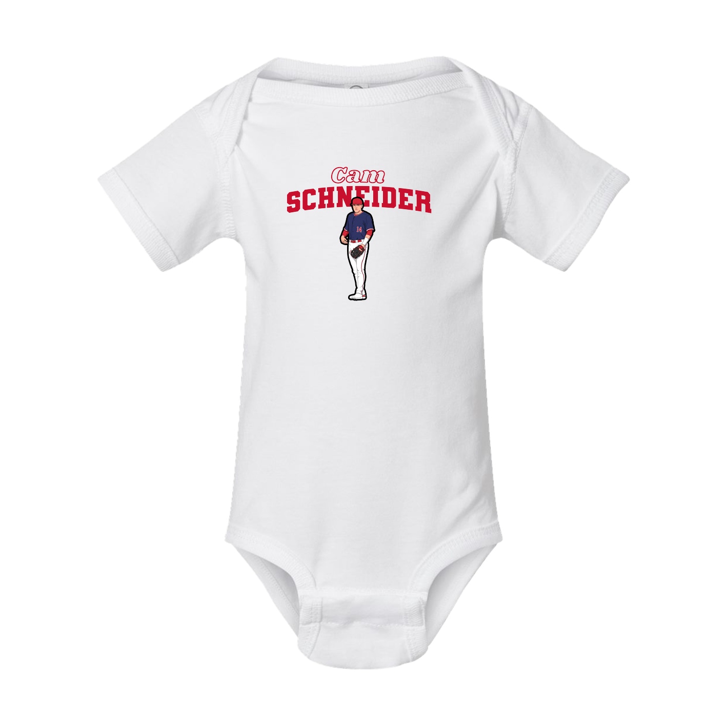 Baby Onesie — Name Arch in White