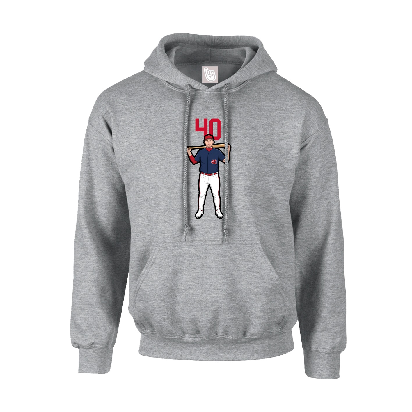 Hoodie — Number Top in Grey