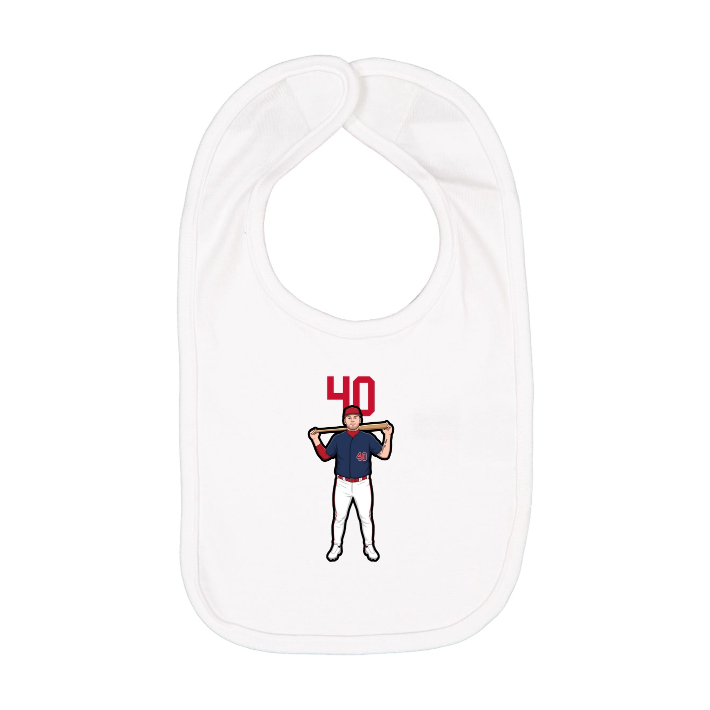 Infant Bib — Number Top in White